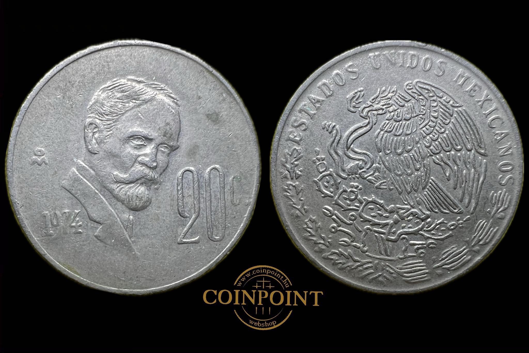 Mexikó 20 Centavos 1974 KM442 