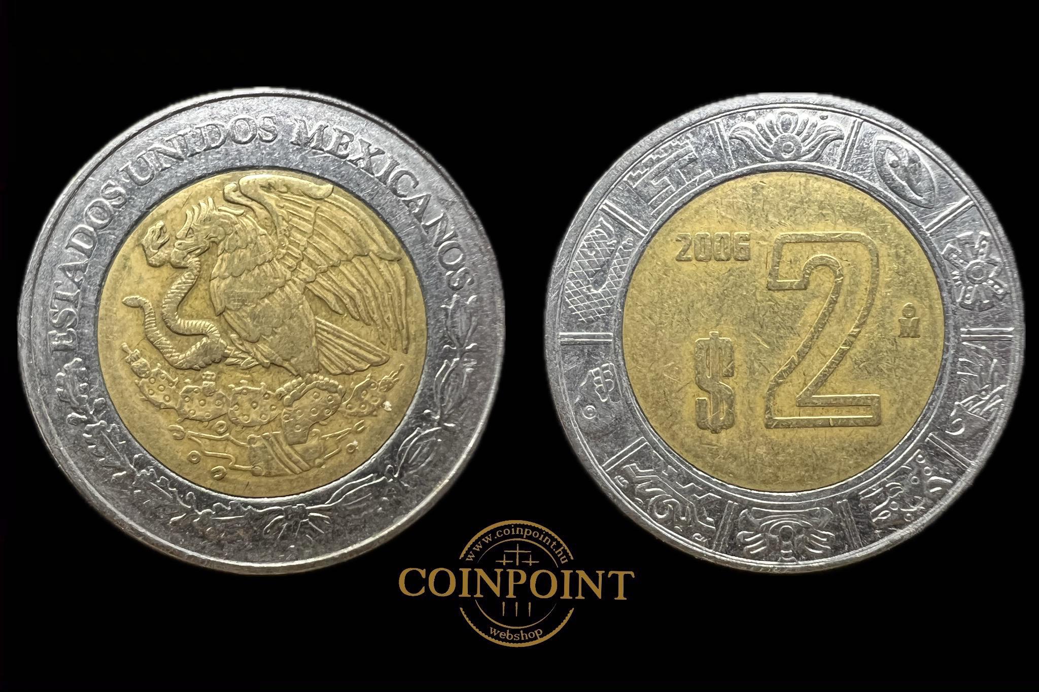 Mexikó 2 Pesos 2006 KM604 