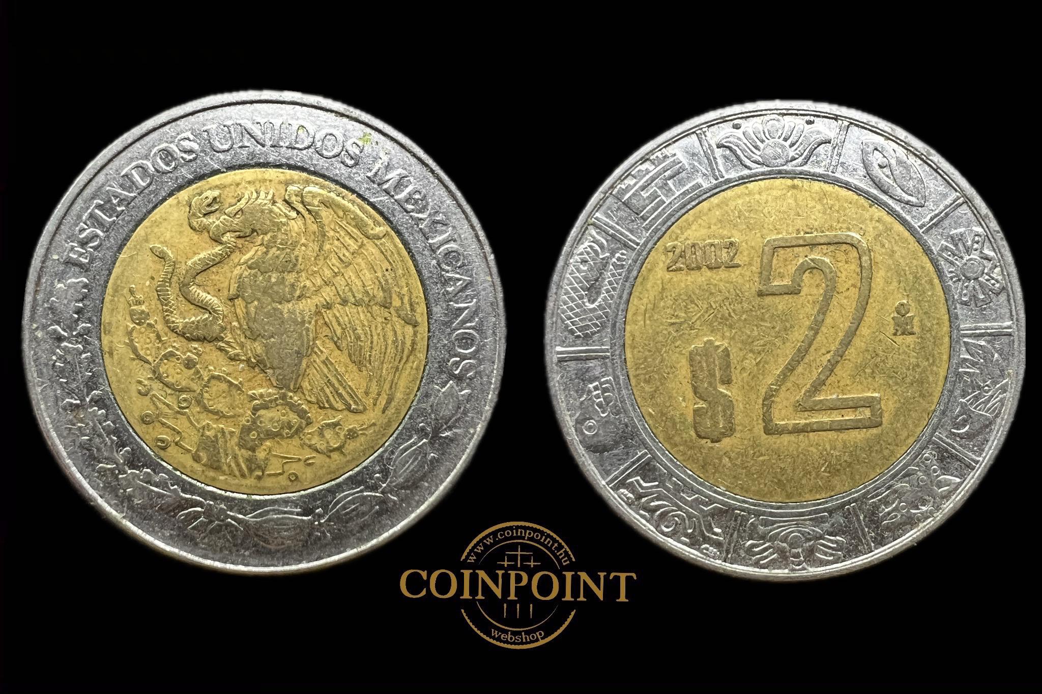 Mexikó 2 Pesos 2002 KM604 
