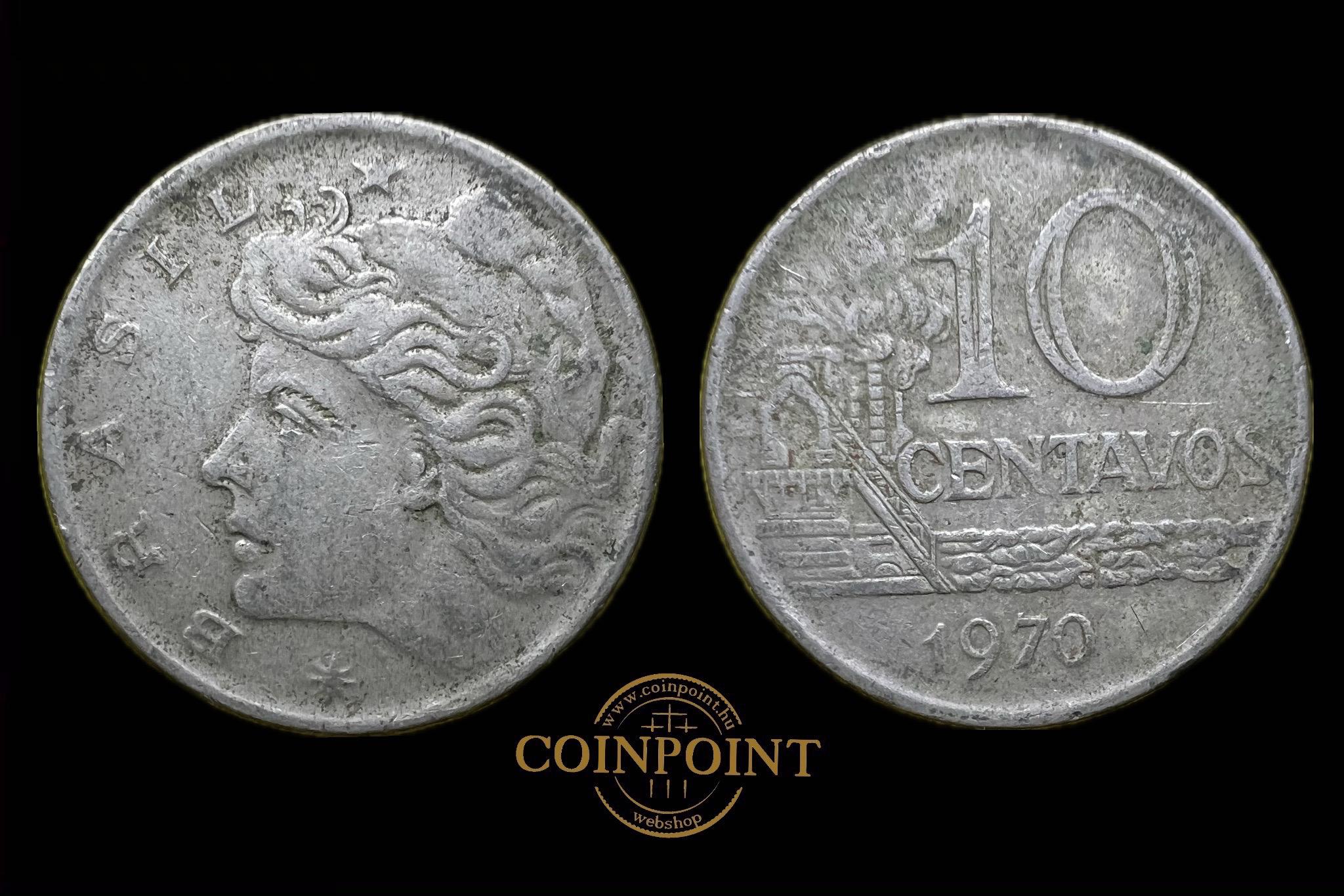 Brazília 10 Centavos 1970 KM578  