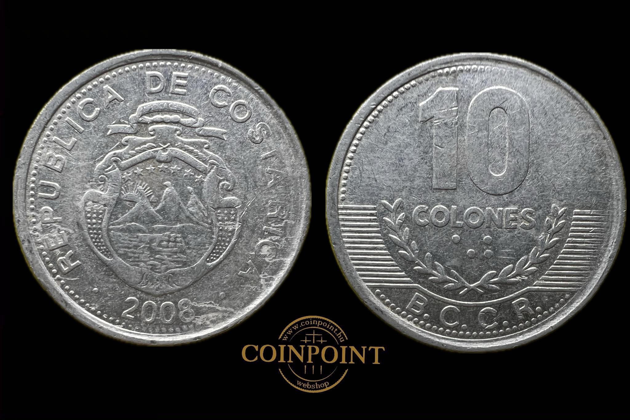 Costa Rica 10 Colones 2008 KM228b 