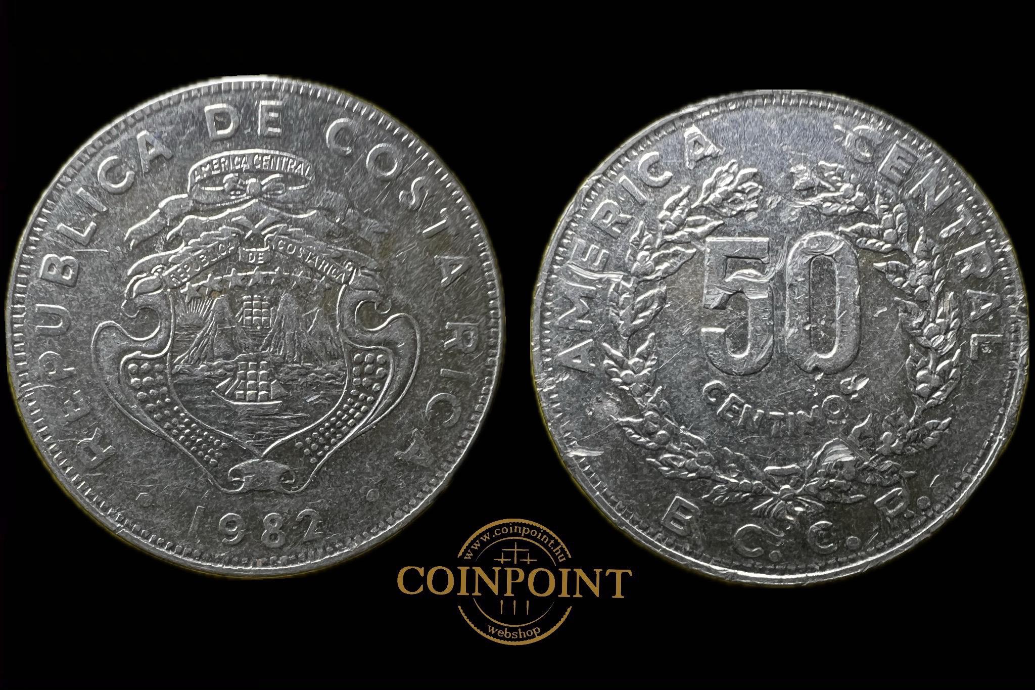 Costa Rica 50 Céntimos 1982 KM209 