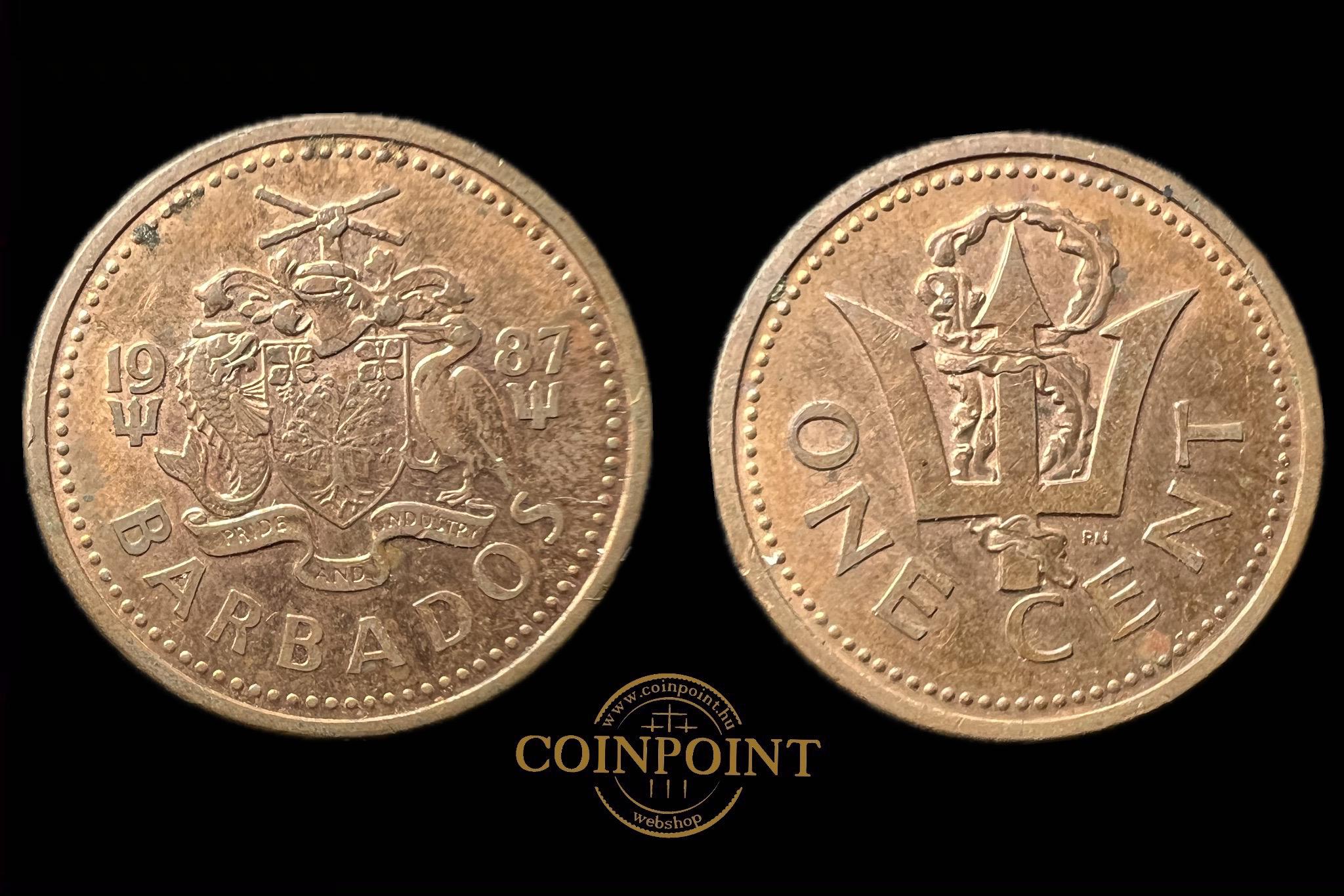 Barbados 1 Cent 1987 KM10a 