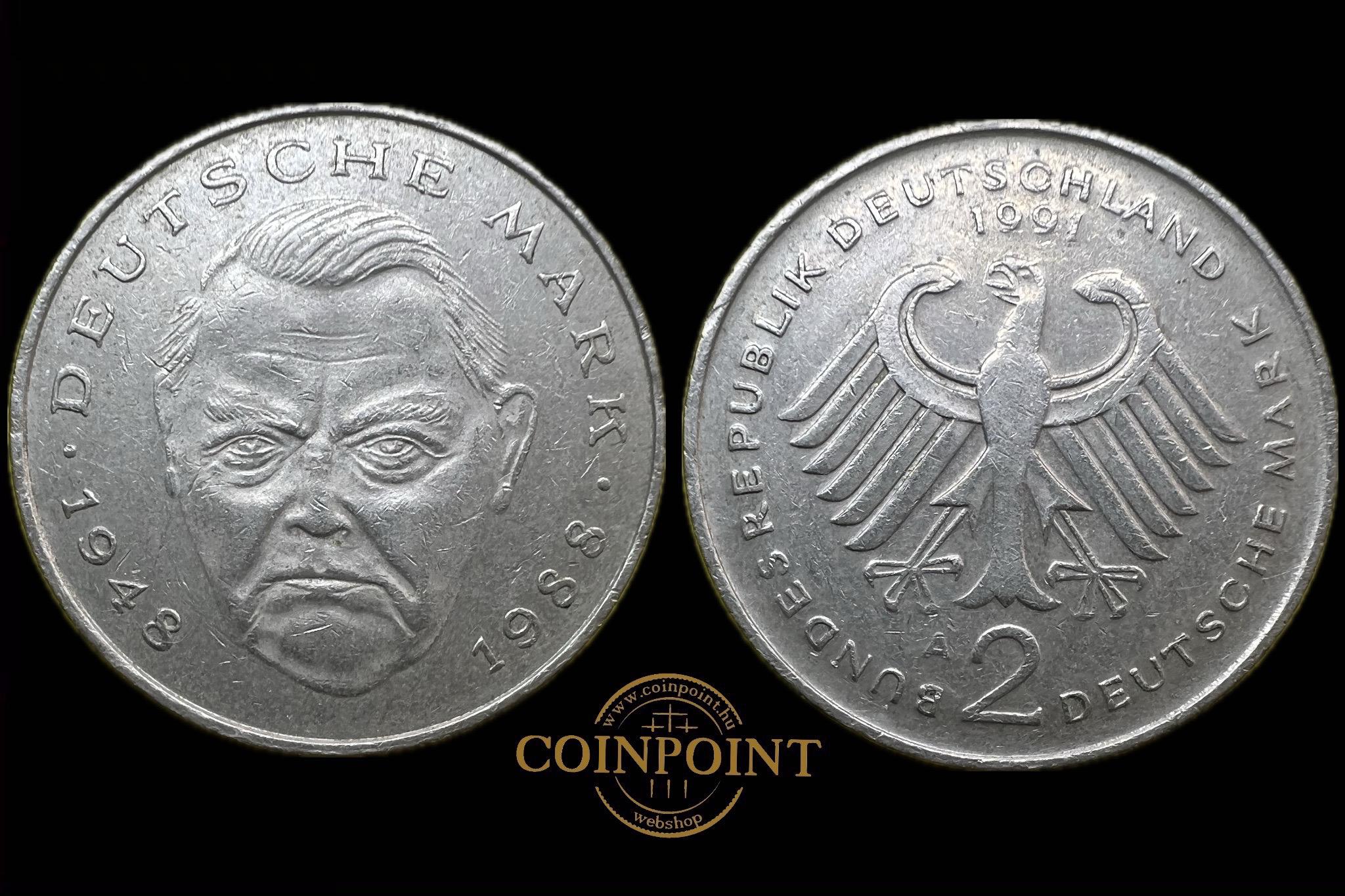 Németország 2 Deutsche Mark 1991 KM170 