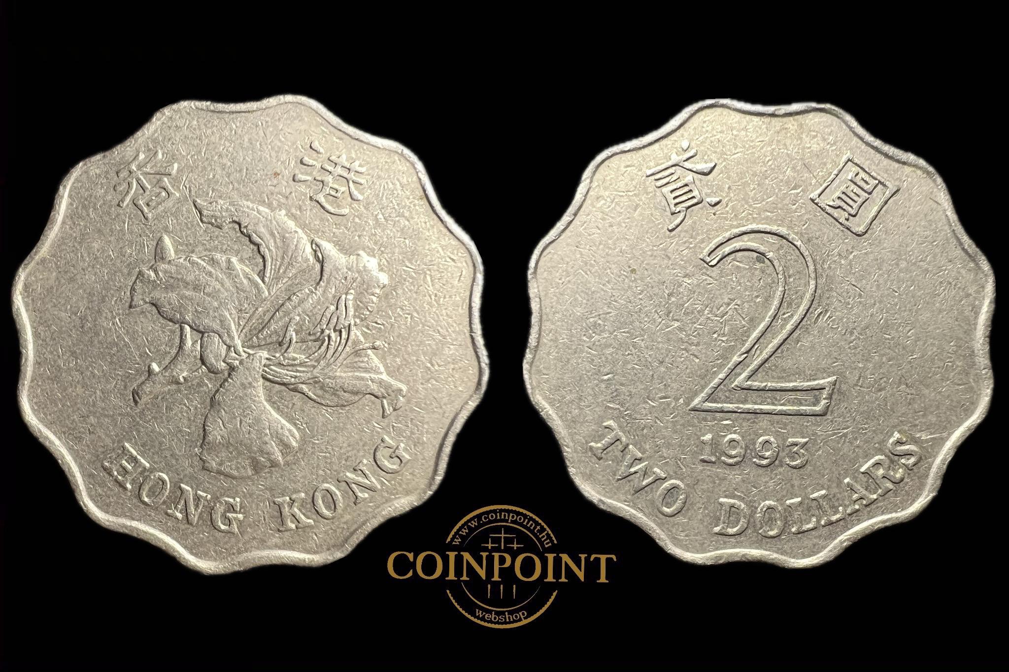 Hong Kong (Kína) 2 Dollars 1993 KM64 