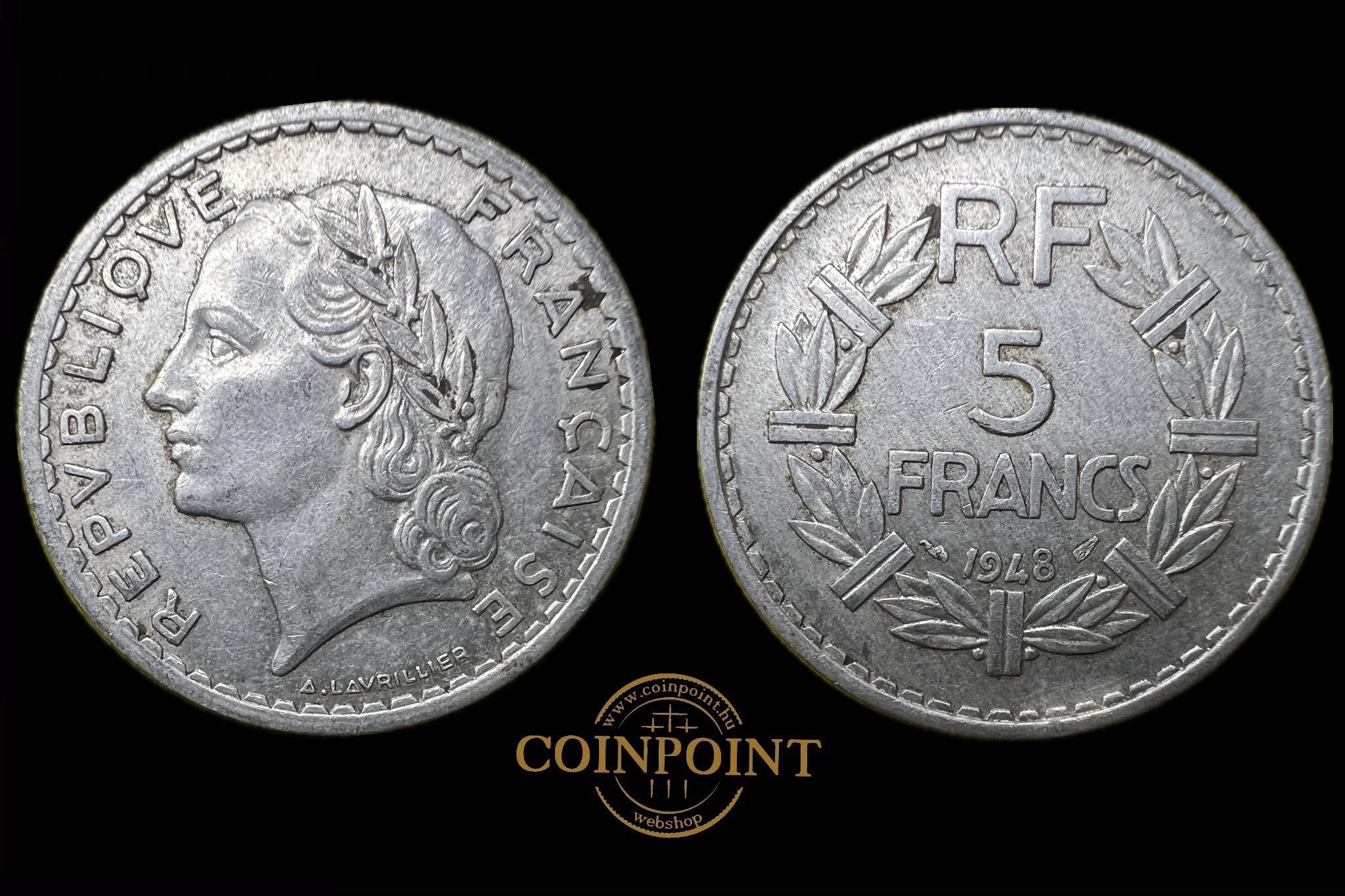 Franciaország 5 Francs 1948 KM888b 