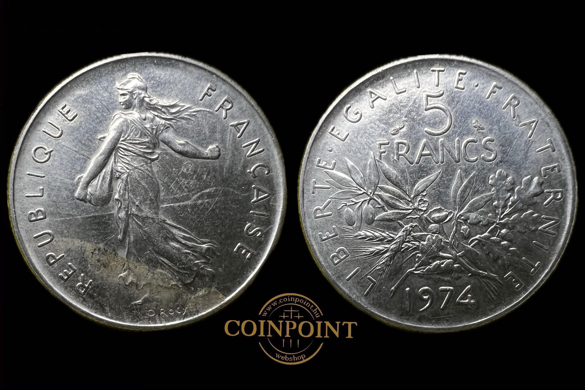 Franciaország 5 Francs 1974 KM926a.1 