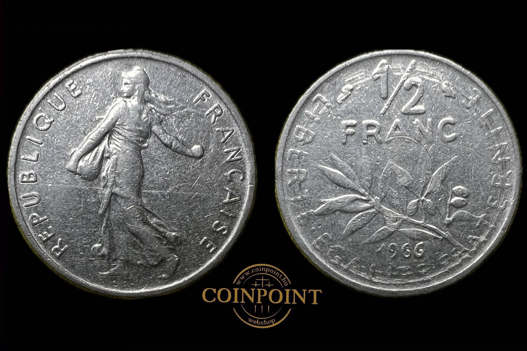 Franciaország 1/2 Franc 1966 KM931.1 