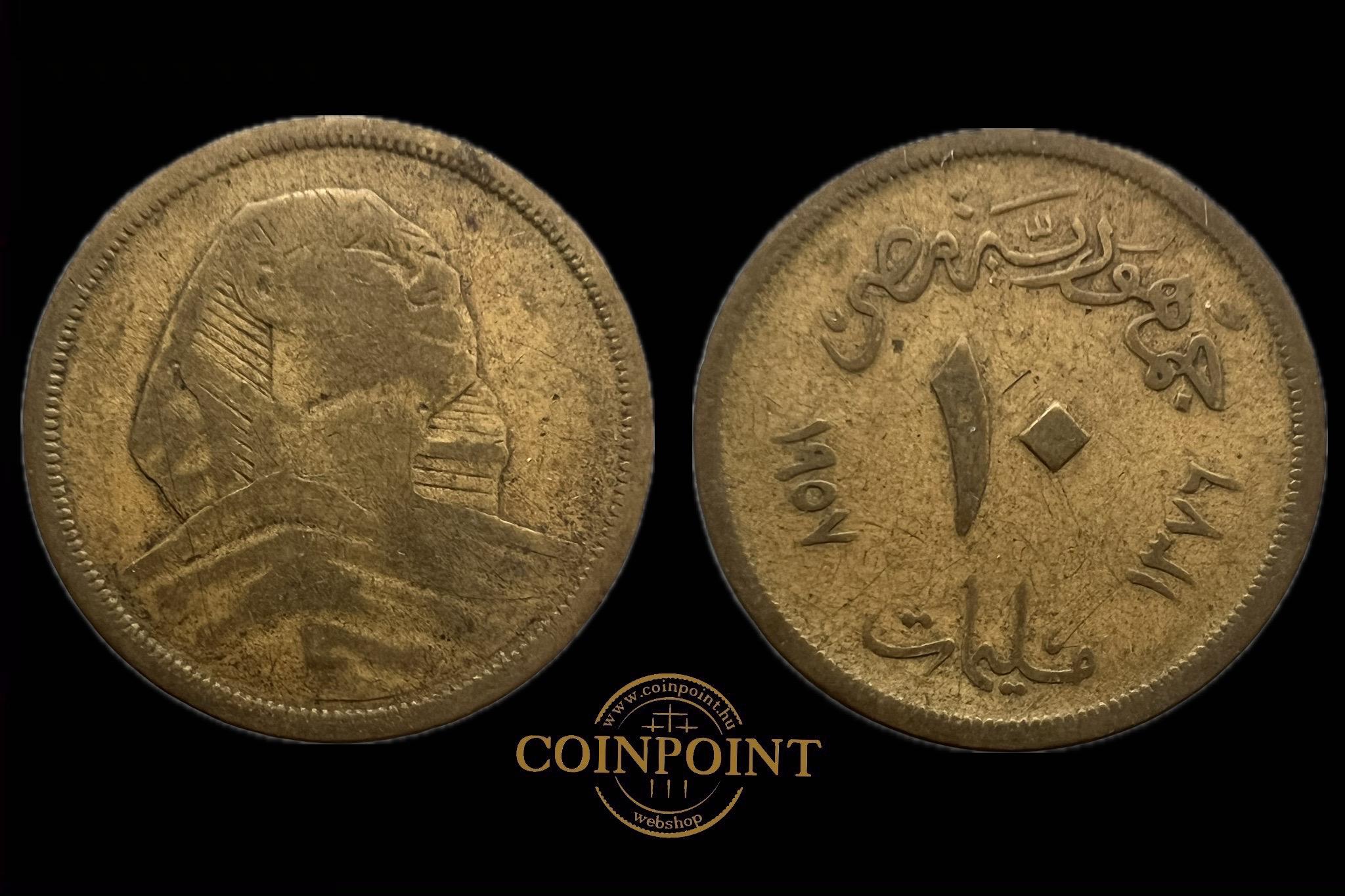 Egyiptom 10 Milliemes 1957 KM381