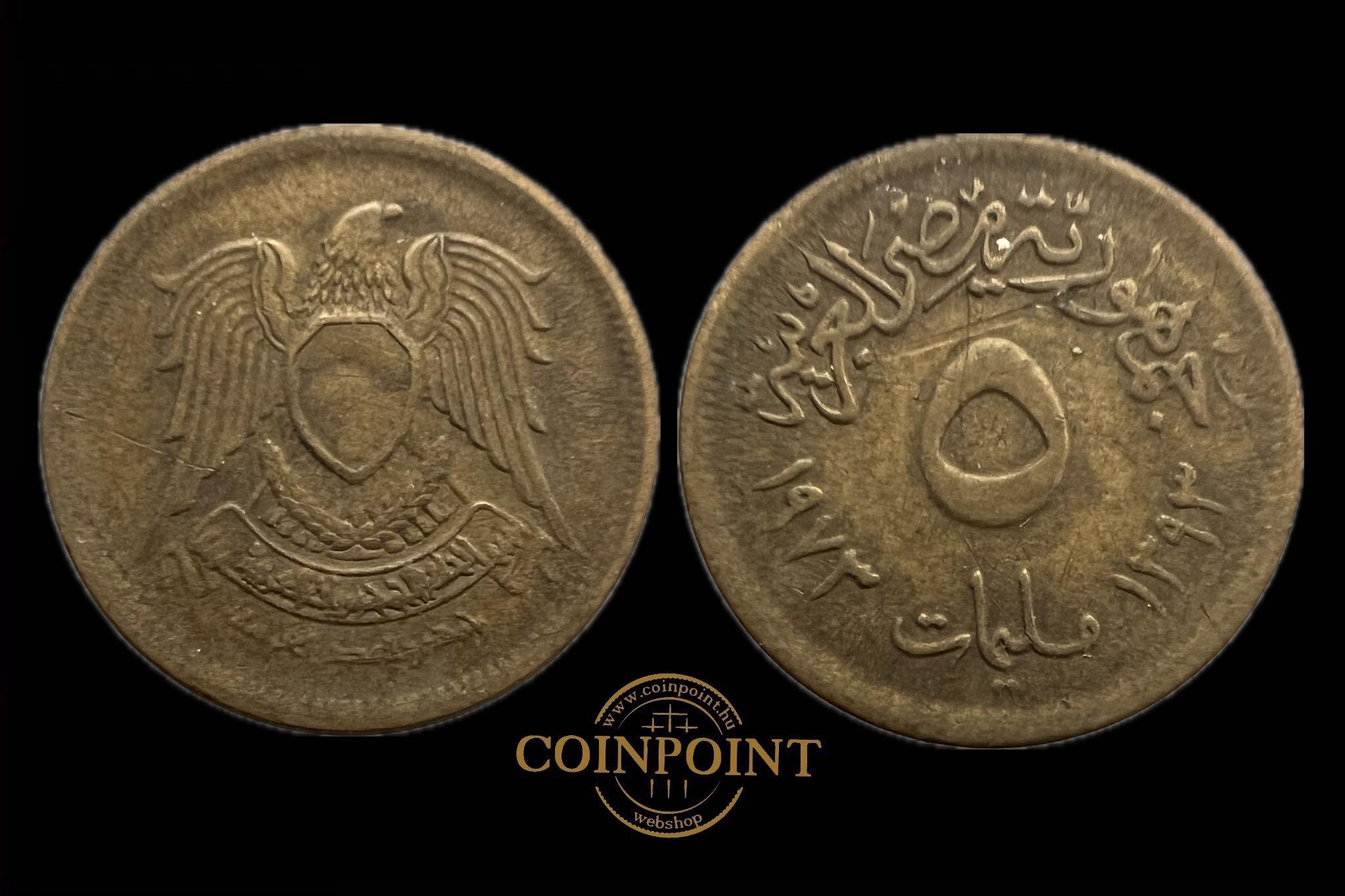 Egyiptom 5 Milliemes 1973 KM432 