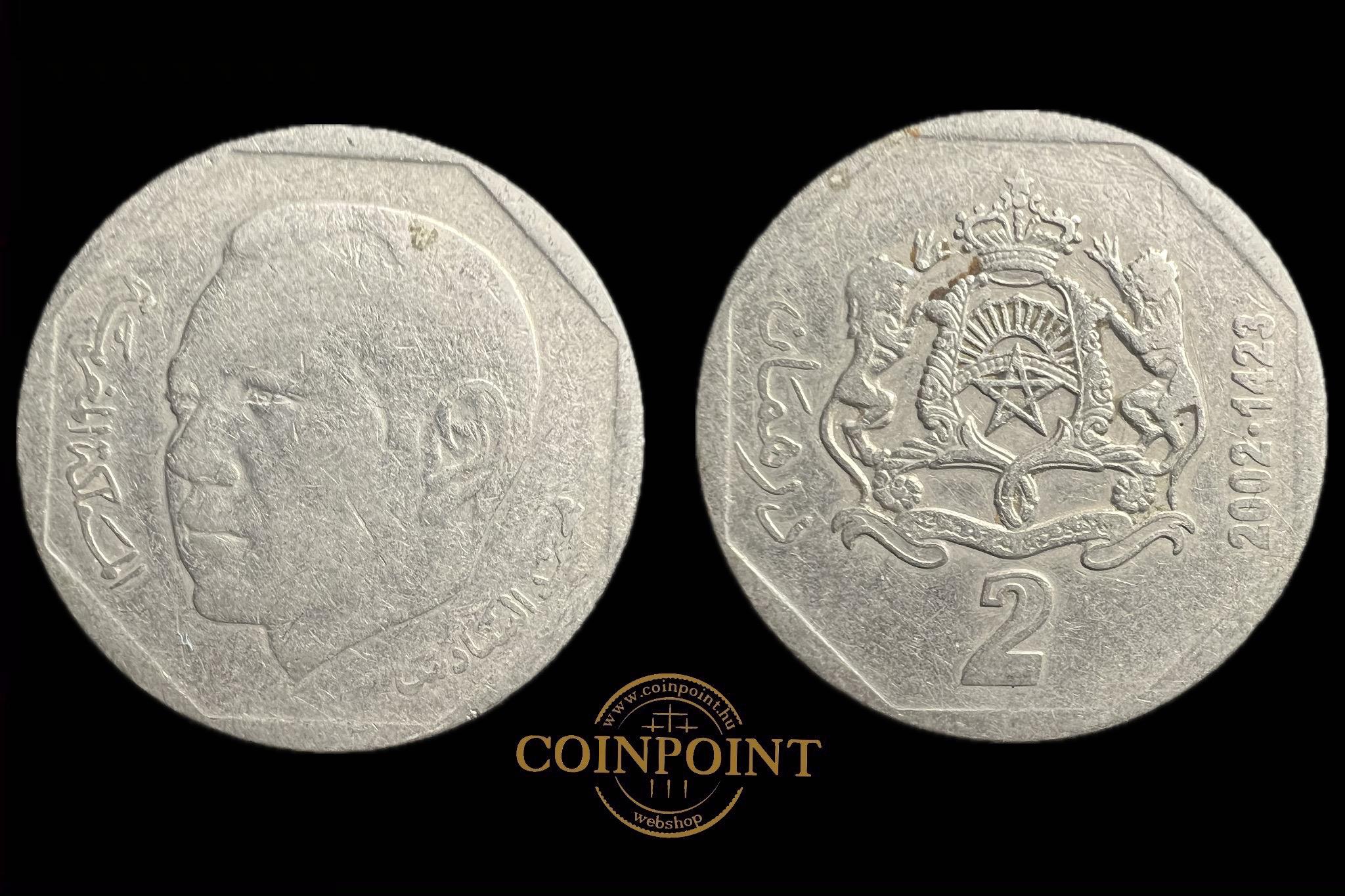 Marokkó 2 Dirhams 2002 Y118 