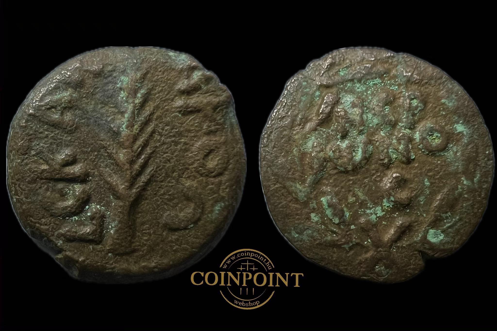 Nero Porcius Festus helytartó Judea Jeruzsálem (i.sz.58-59) Prutah előlap NEPWNO C hátlap LΕ ΚΑΙCΑΡΟC Hendin 1351 