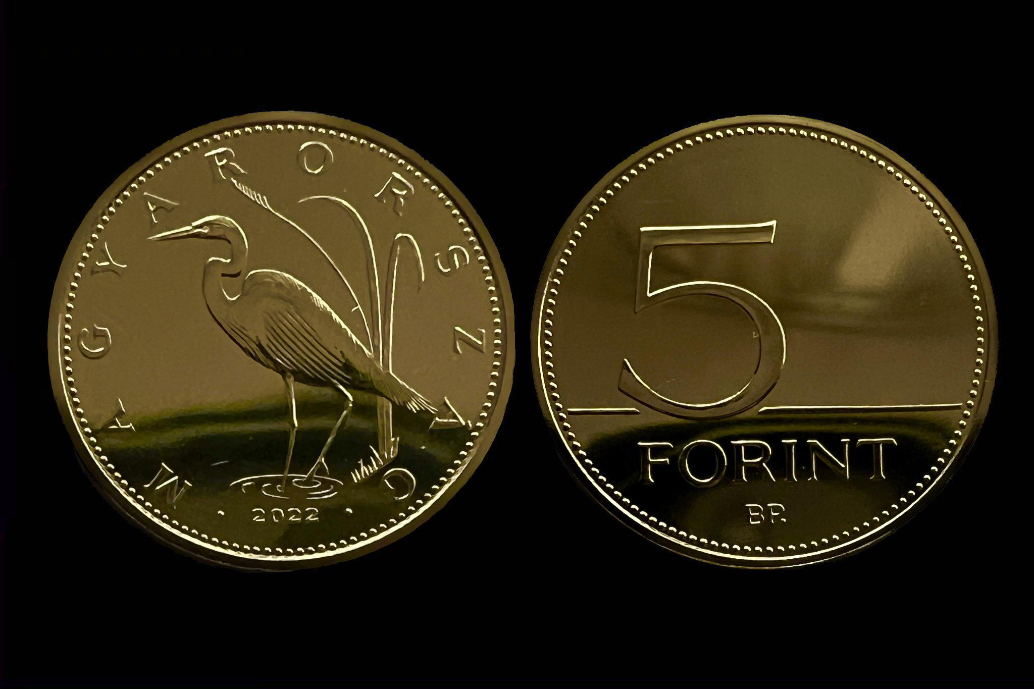 Magyarország 5 Forint (2022) UNC BU Felkefélt, fényesített verőtővel készült veret! Adamo F8.6 