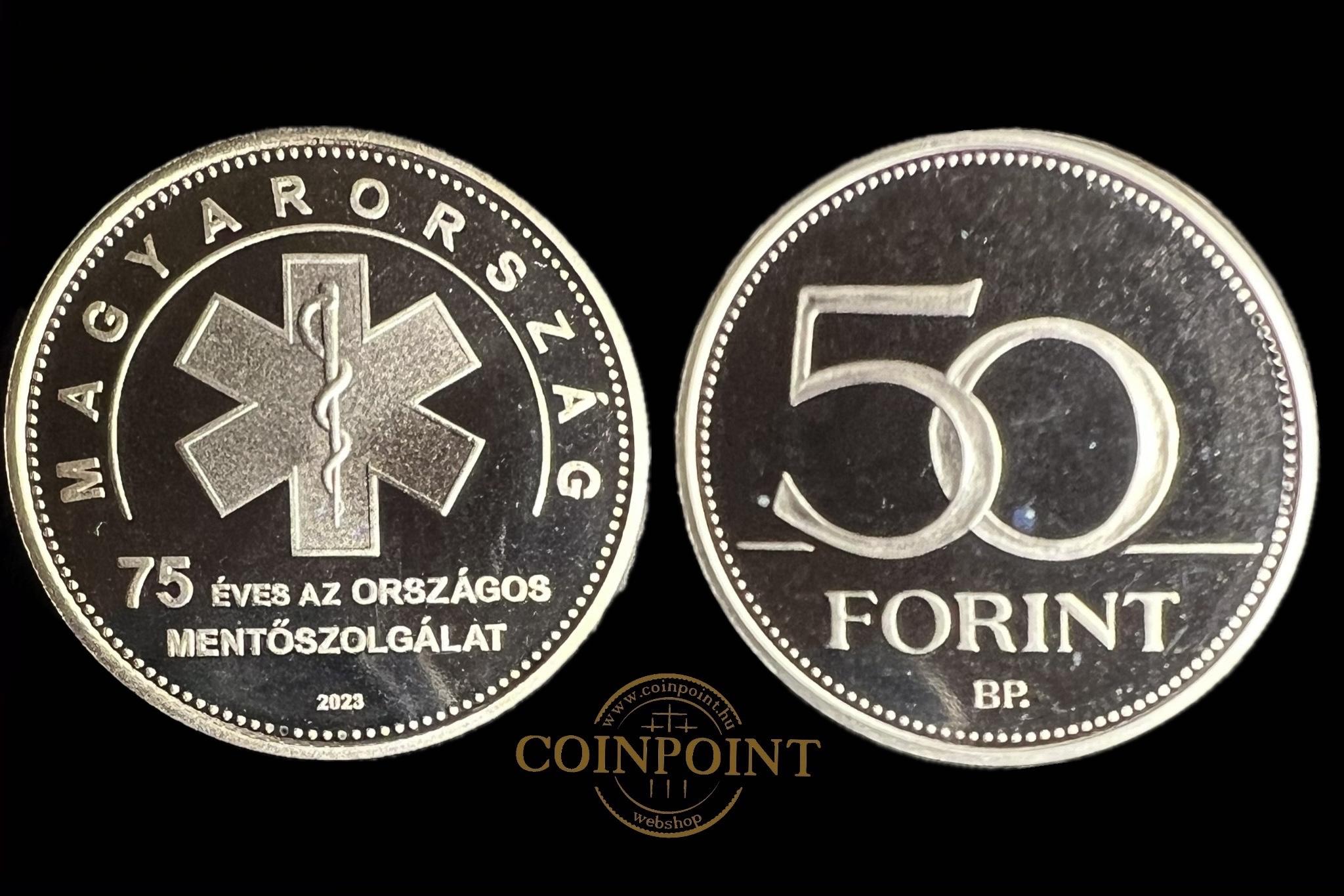 Proof Magyarország 50 Forint 75 éves Mentőszolgálat 2023 UNC PP