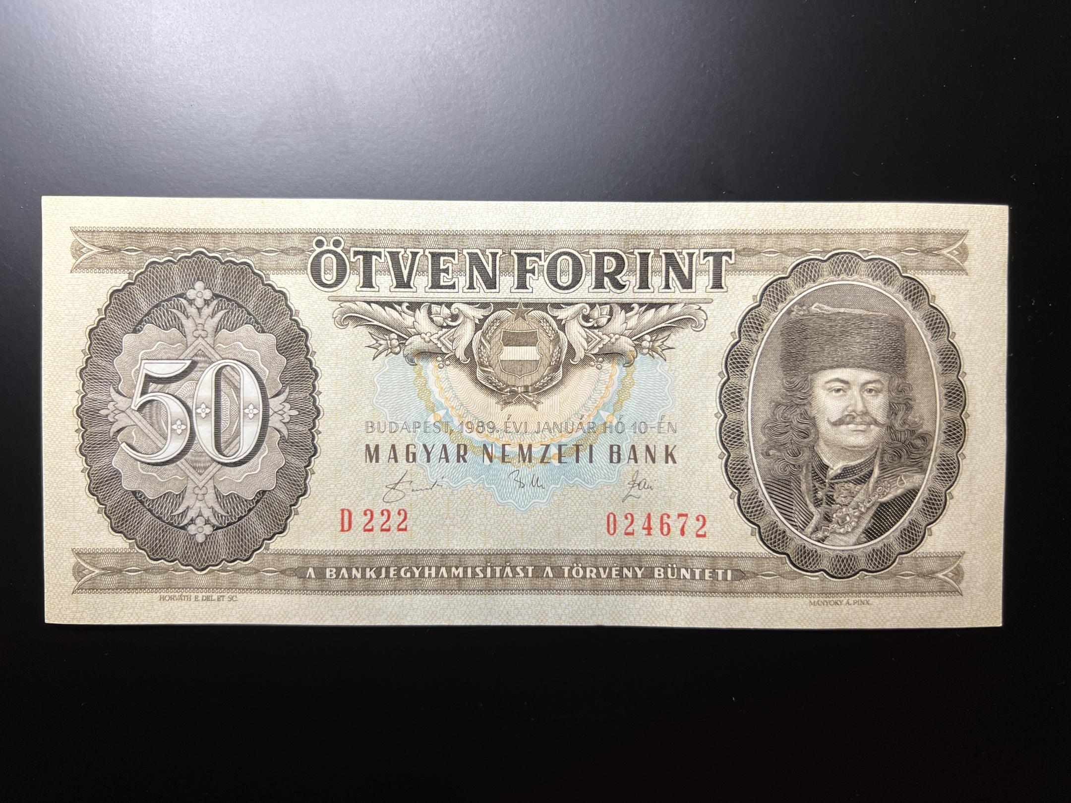 50 Forint 1989 D UNC Adamo F25