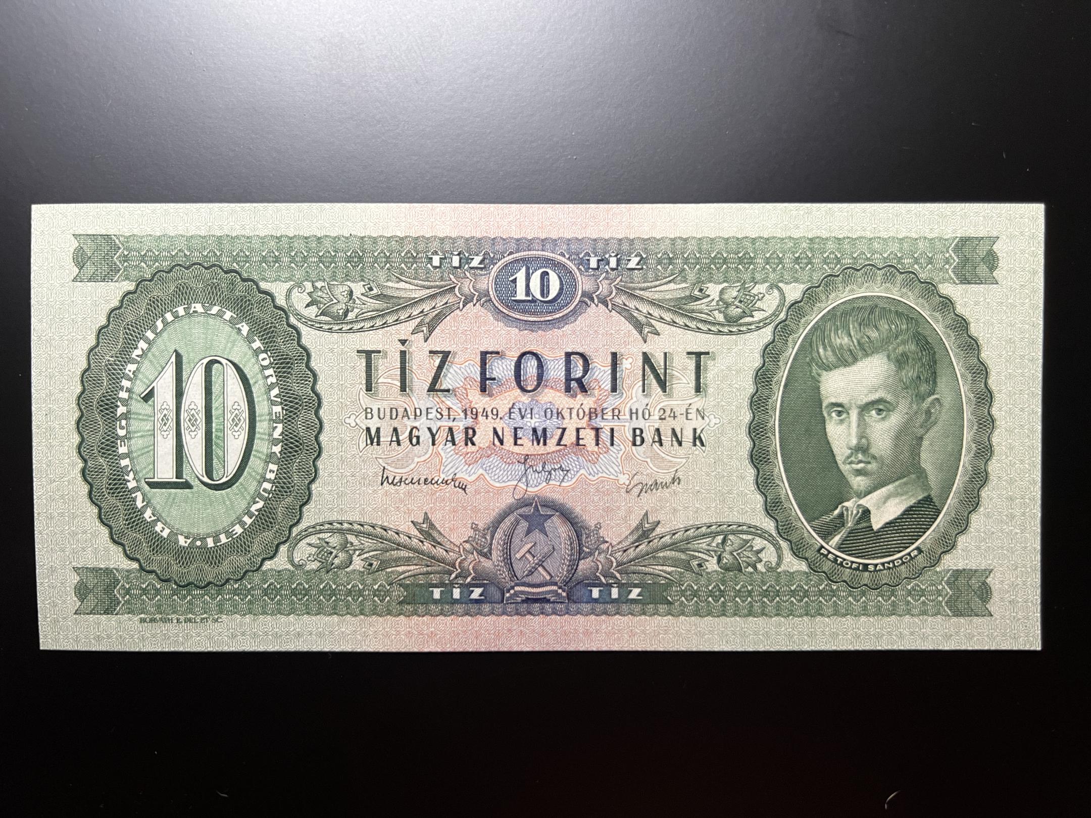 10 Forint (1949) Adamo F3 UNC 