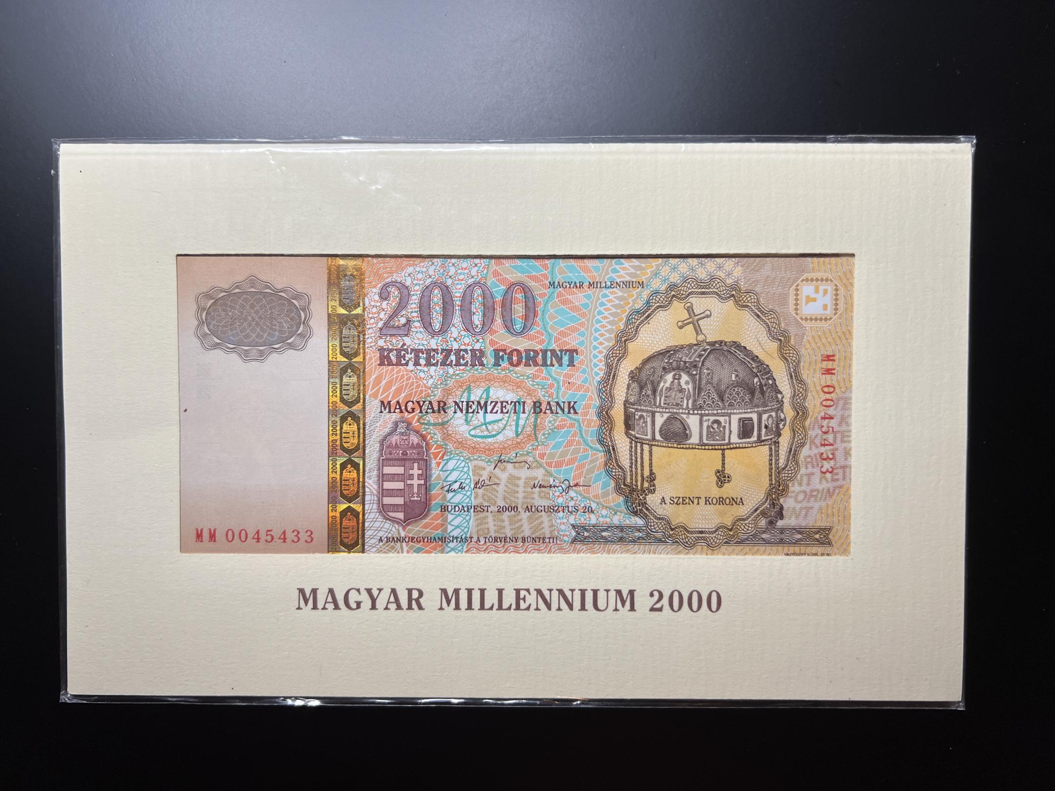 2000. évi Millenniumi 2000 Ft-os UNC