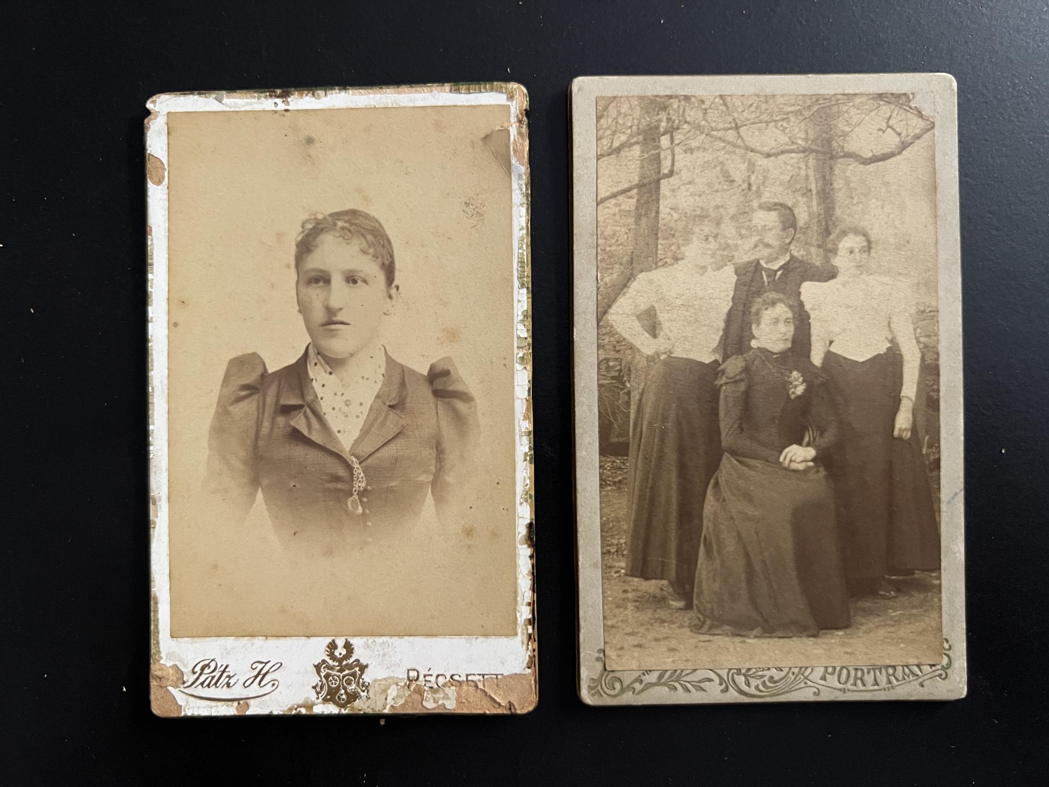 Pátz Hermin Pécs, keményhátú vizitkártya fotó 1898