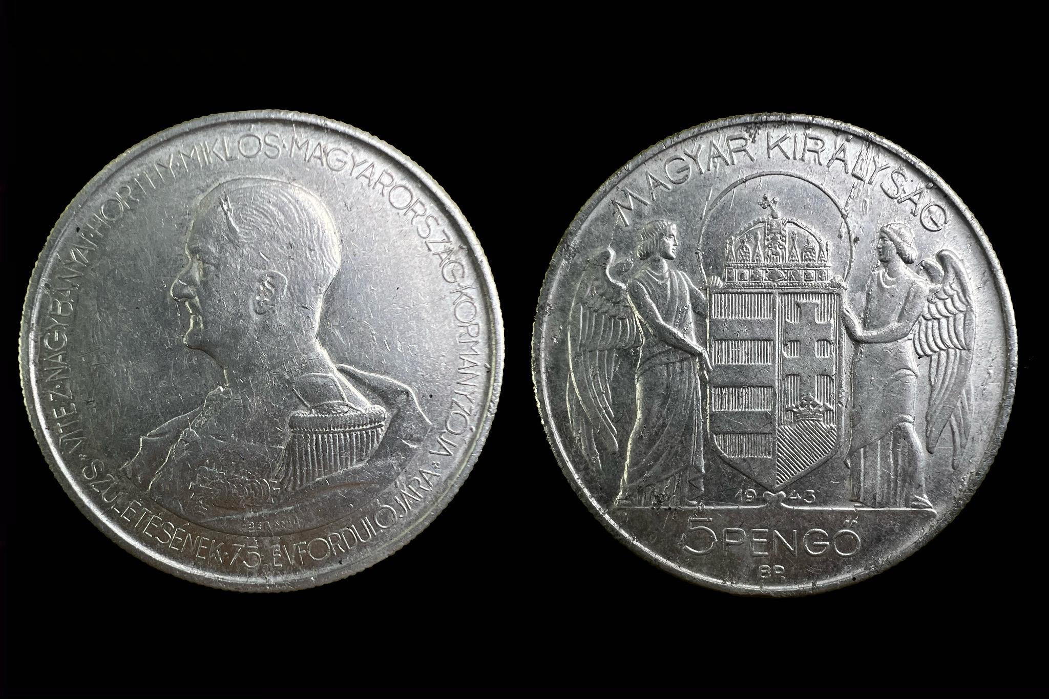 (1943) Horthy 5 pengő Adamo P8.3