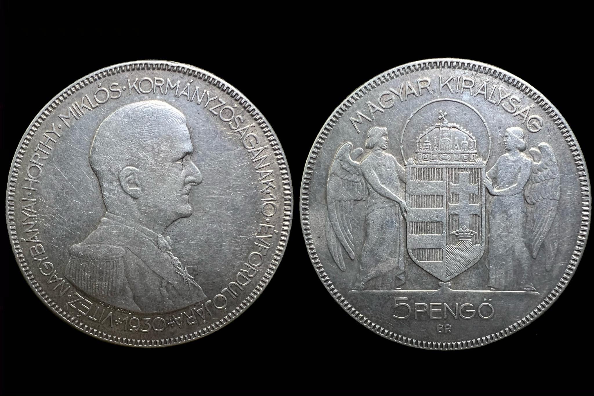 Horthy 5 pengő (1930) Adamo P8