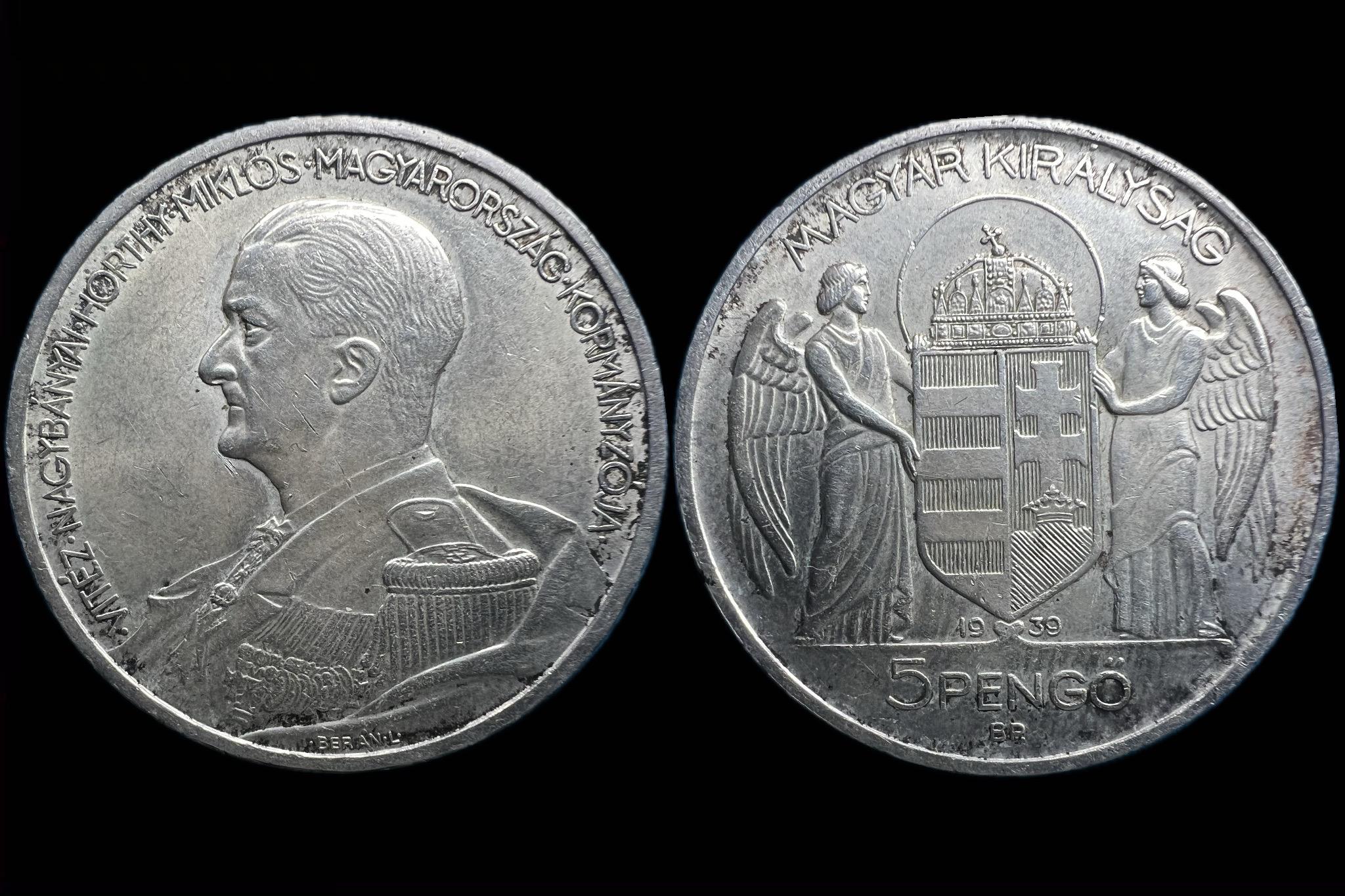  Horthy 5 pengő (1939)  Adamo P8.2 