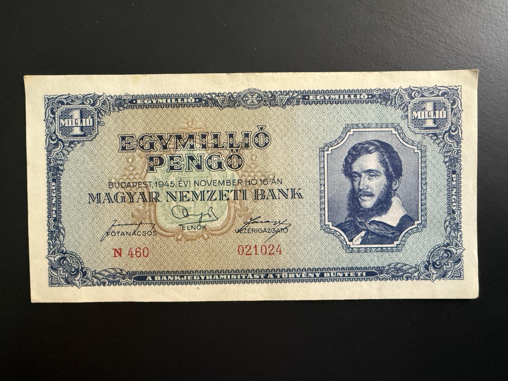  Egymillió Pengő (1945) EF Adamo P25