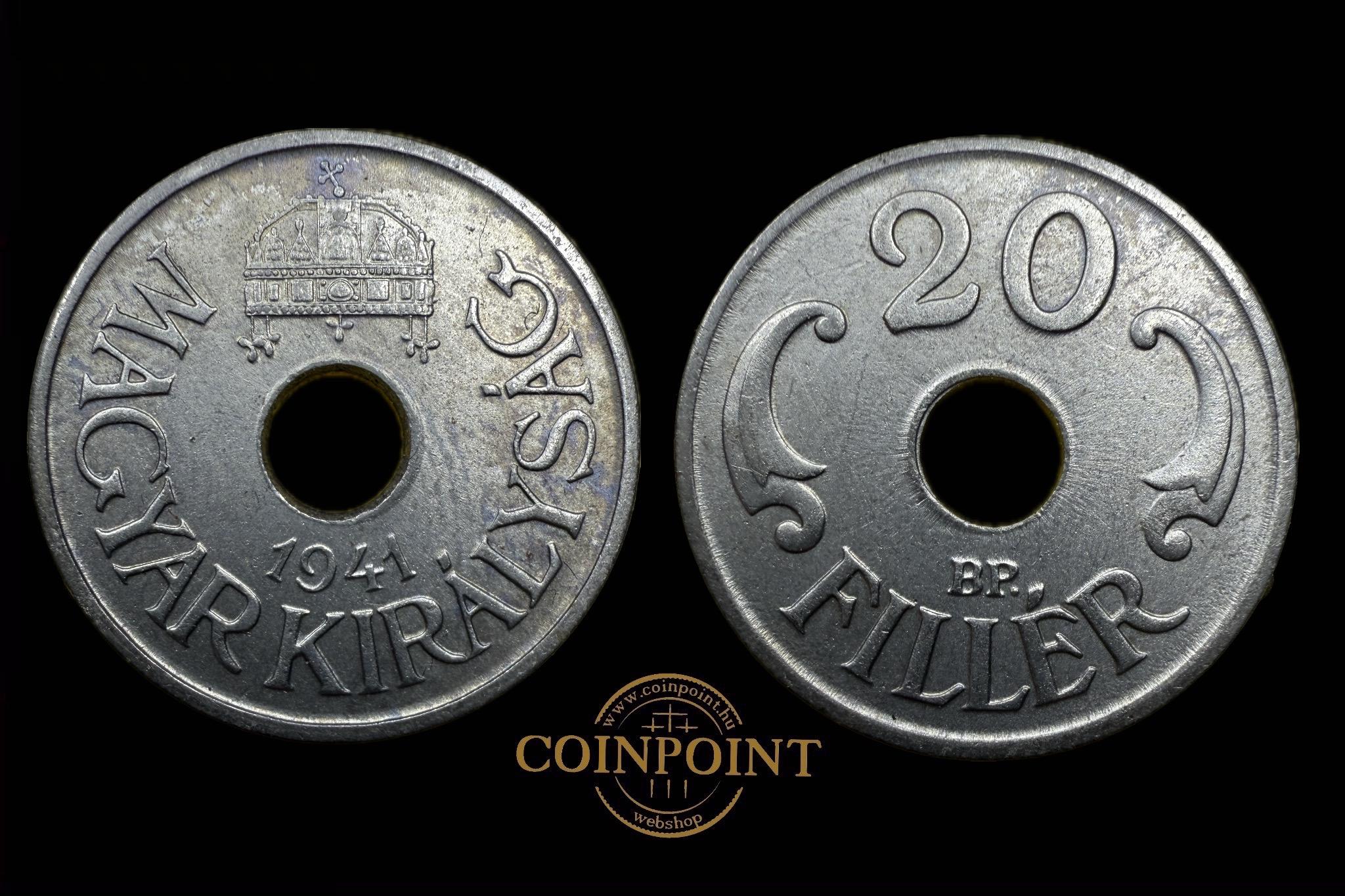  Magyar Királyság (1941) 20 fillér   Adamo P4.1 