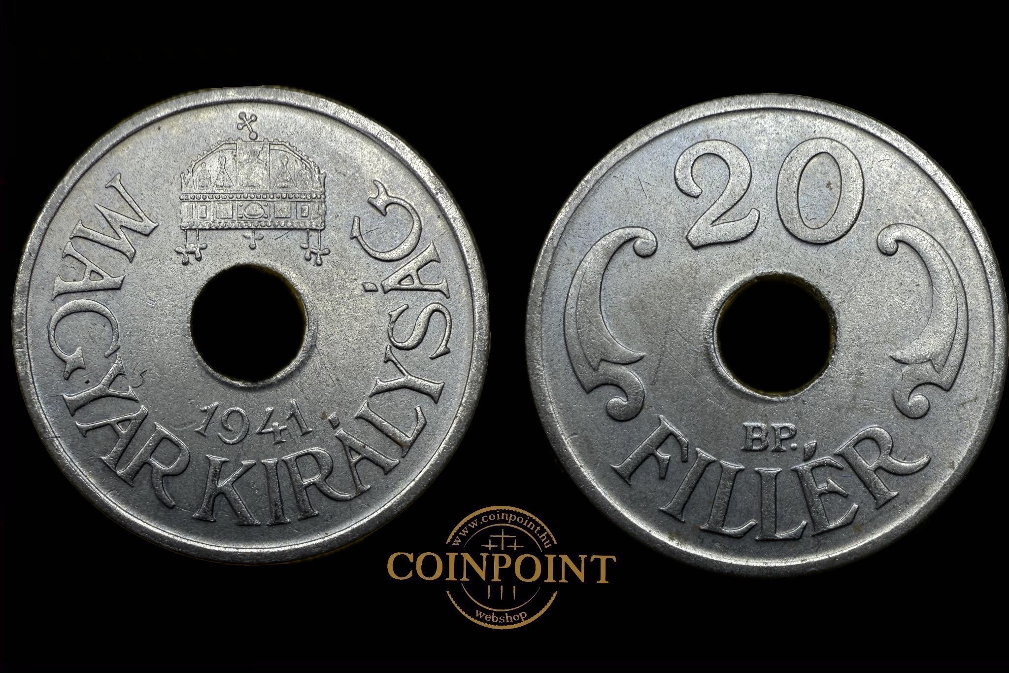  Magyar Királyság (1941) 20 fillér  Adamo P4.1 