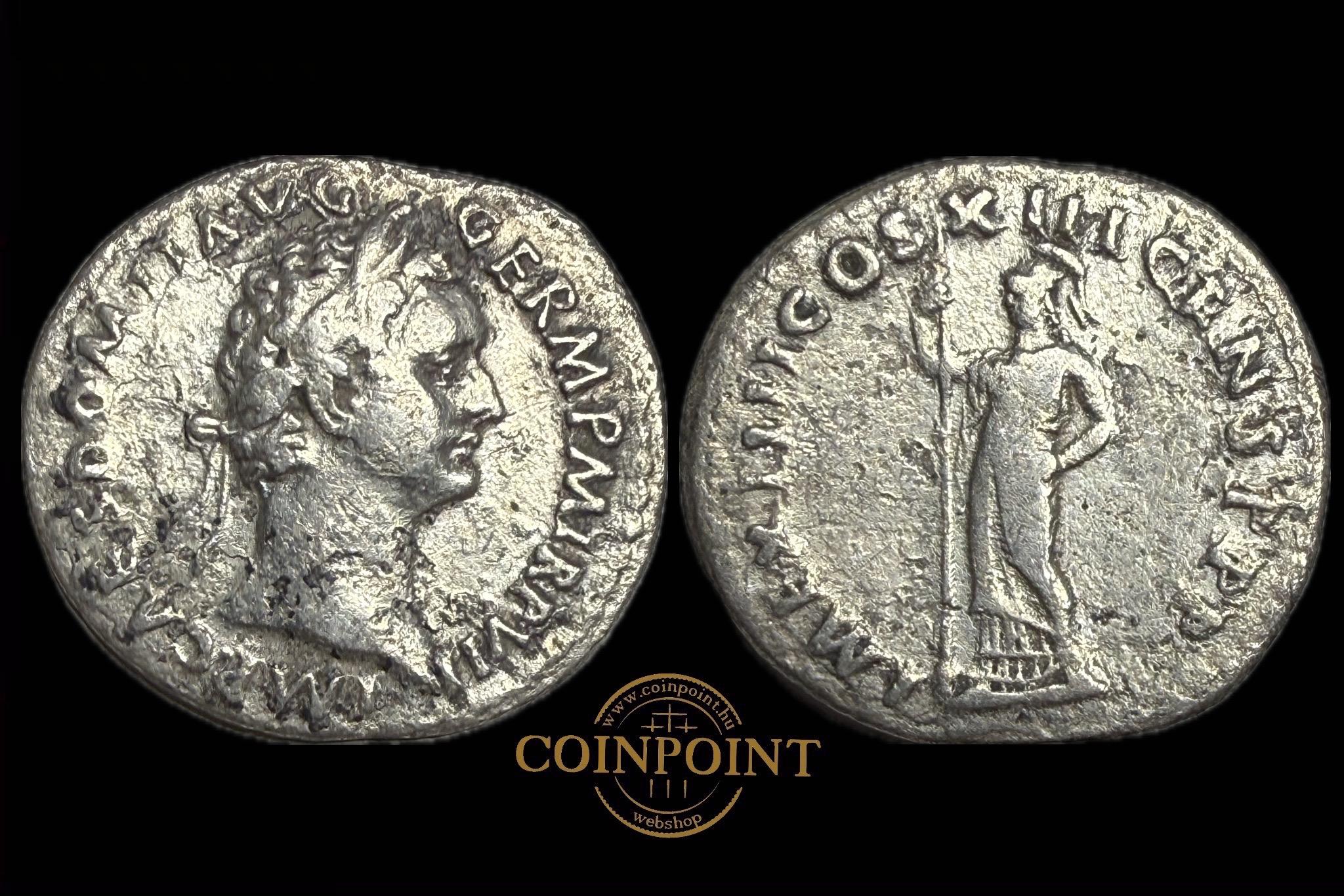  Domitian dénár (i.sz.81-96 ) Rome IMP CAES DOMIT AVG GERM P M TR P VII -  IMP XIIII COS XIII CENS P P P RIC517 
