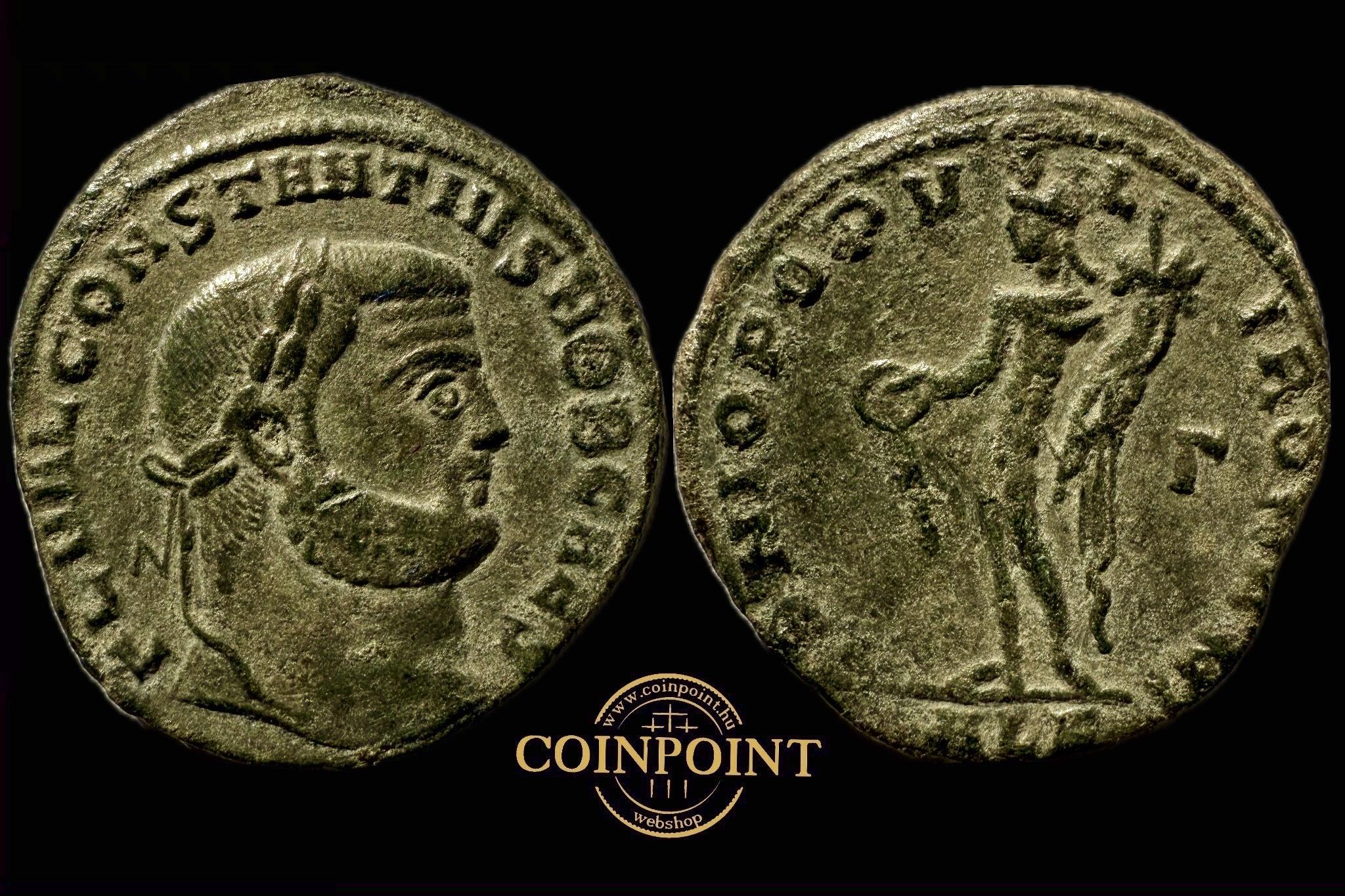 I.Constantius Follis (i.sz.306)  FL VAL CONSTANTINVS NOB CAES- GENIO POPVLI ROMANI RIC VI 75a