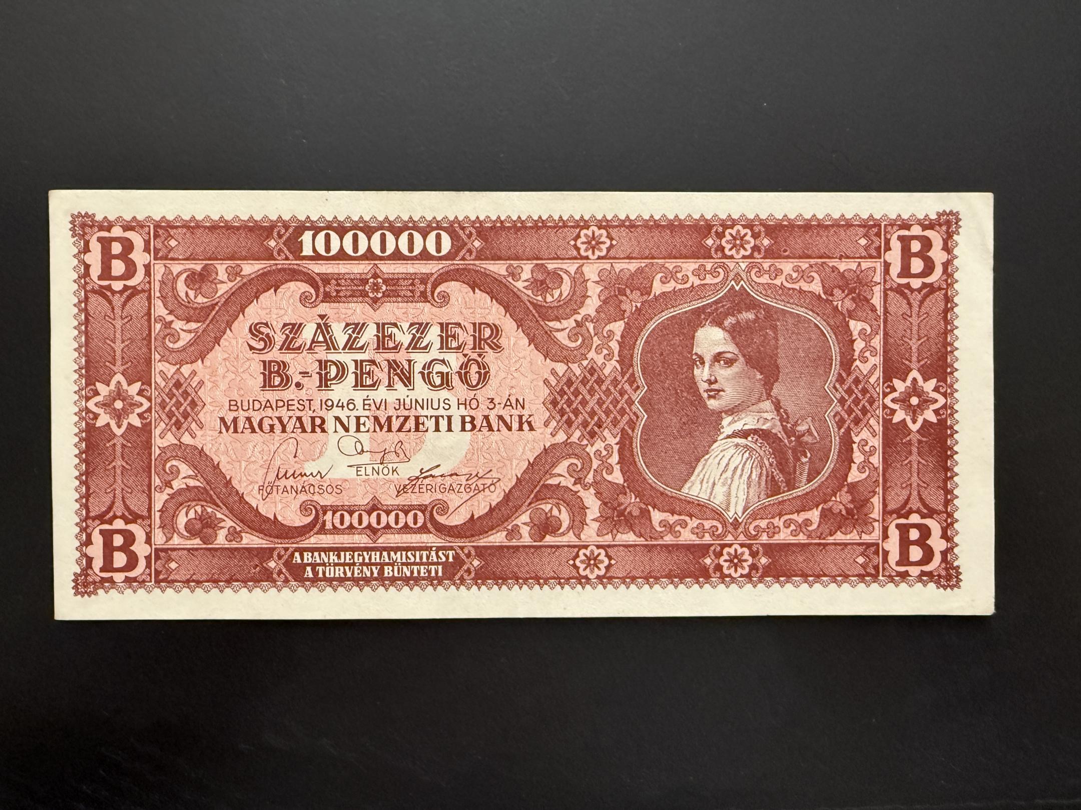 Százezer B.-Pengő 1946 Adamo P36 EF