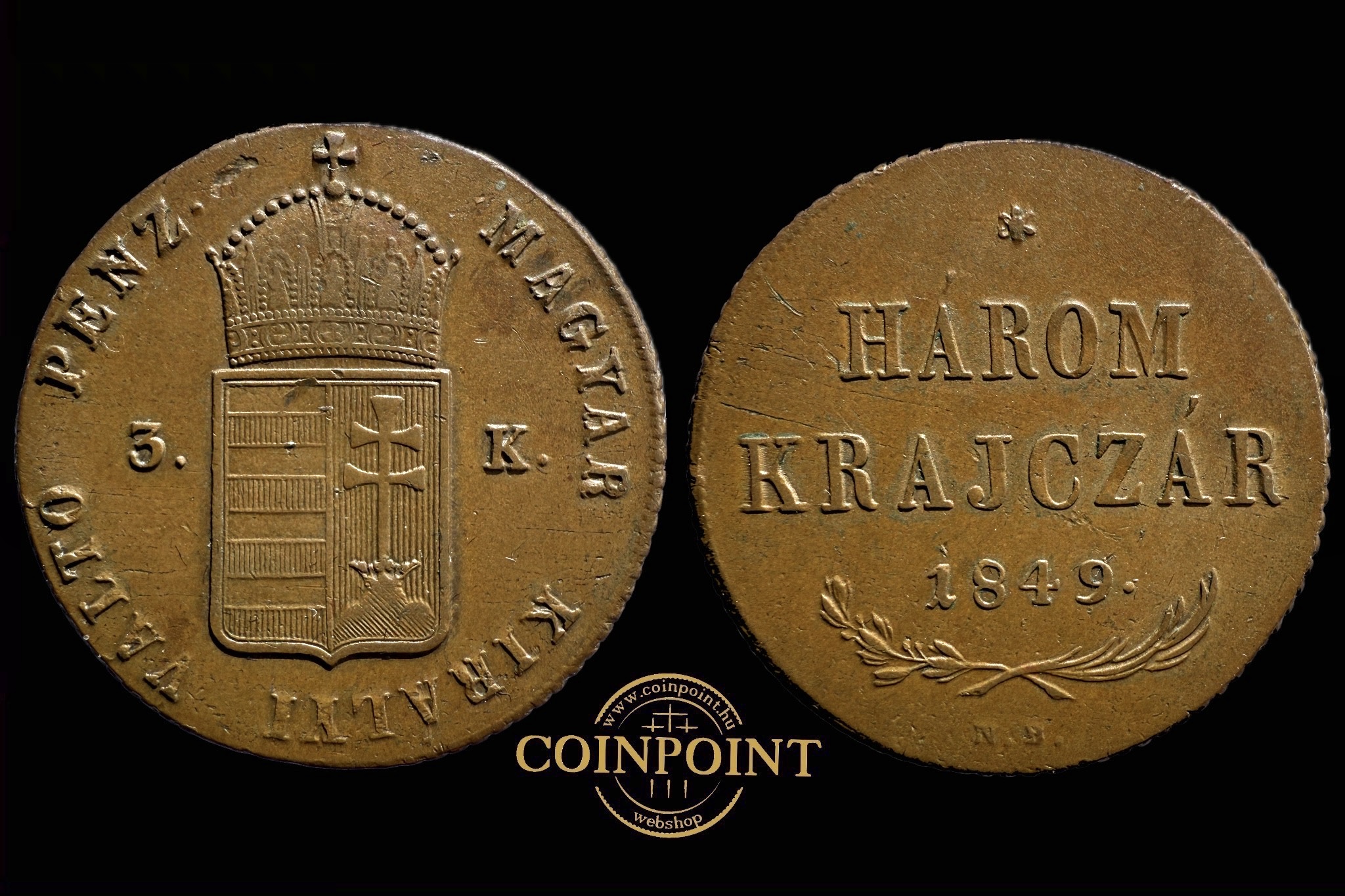 Szabadságharc 3 krajcár (1849) N-B