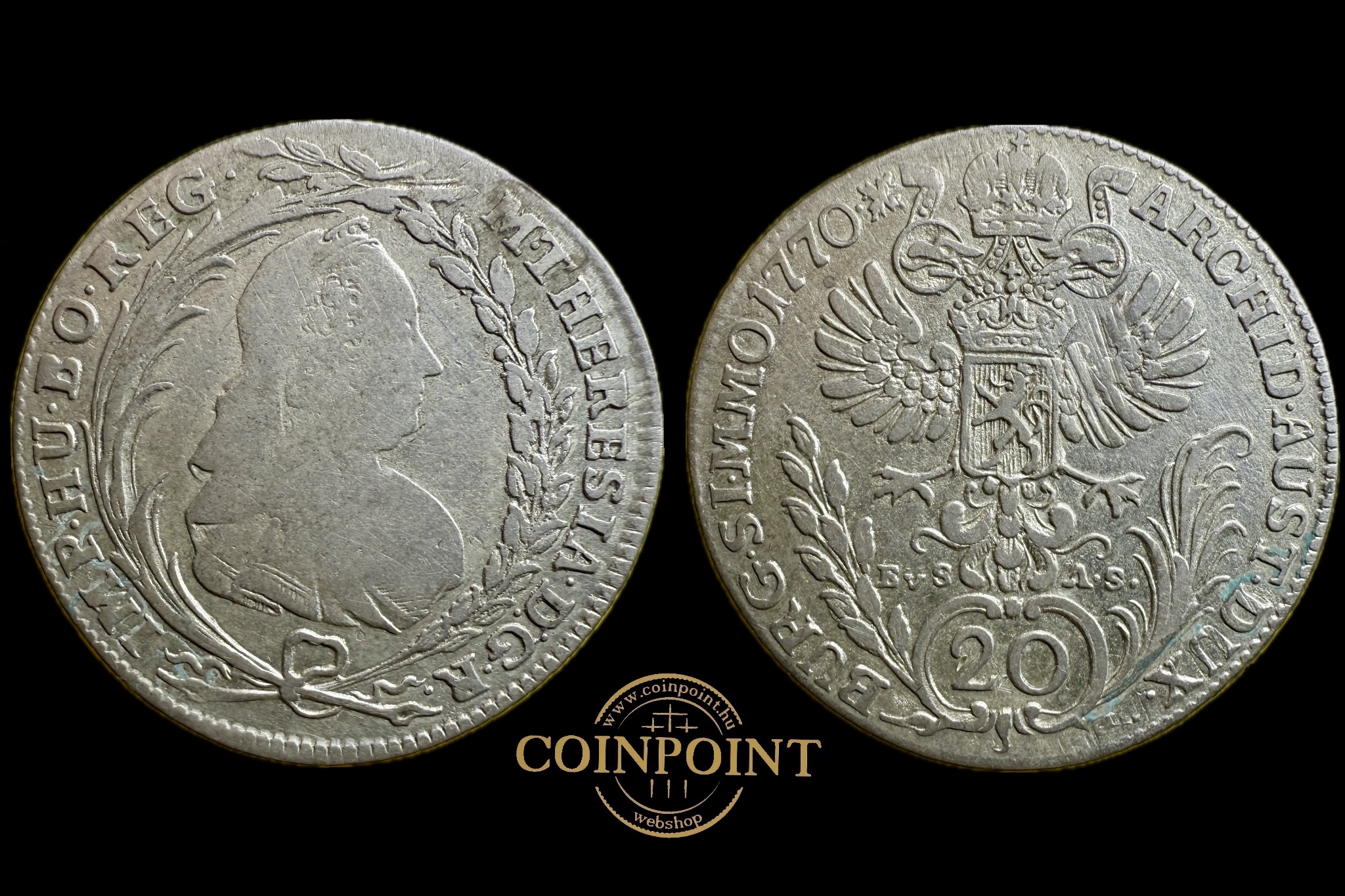 Mária Terézia 20 Krajcár 1770 EvSAS Prága