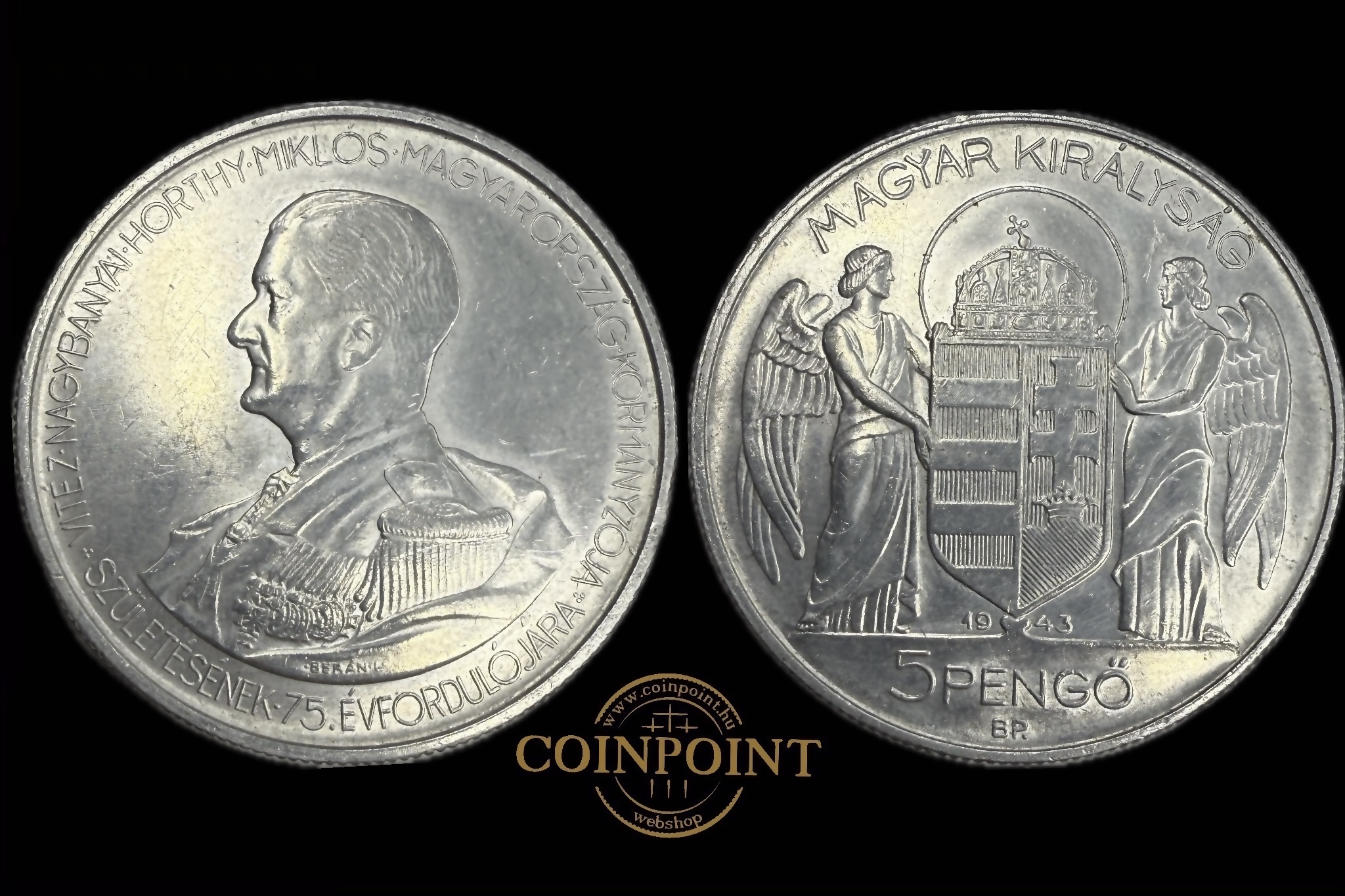 Horthy 5 Pengő 1943 Adamo P8.3