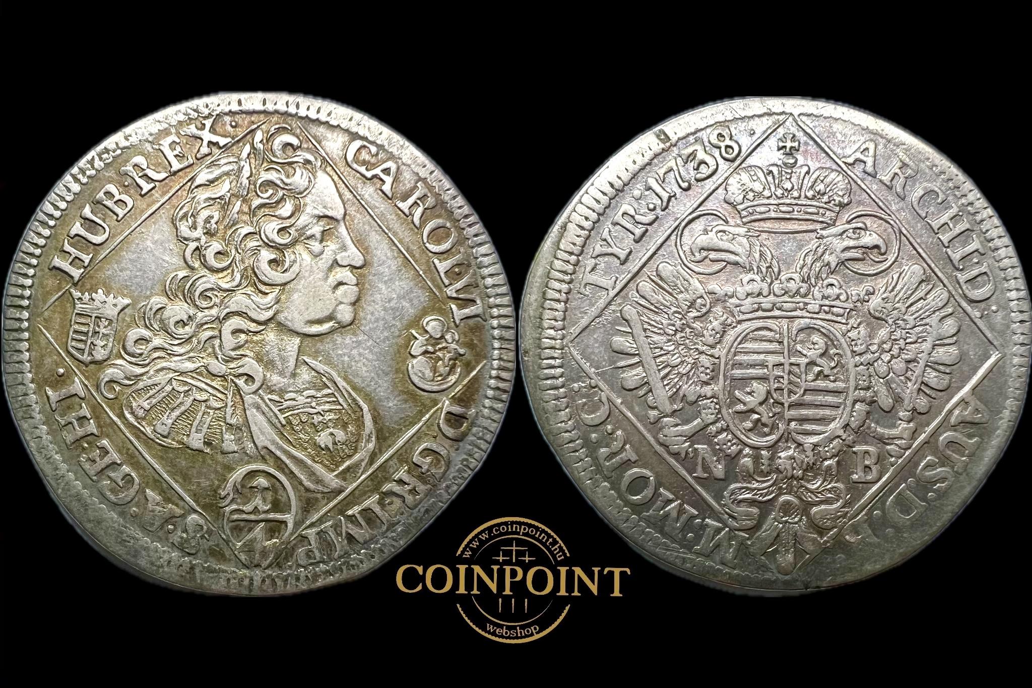 III.Károly 1/4 Tallér Nagybánya (1738) Éh-1149