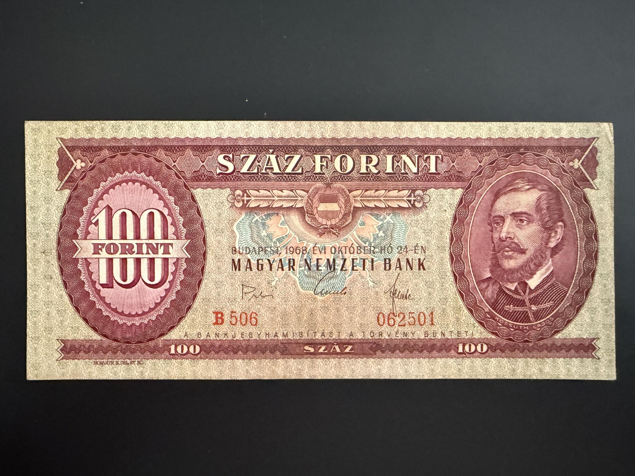 100 Forint 1968 B Adamo F32 VF