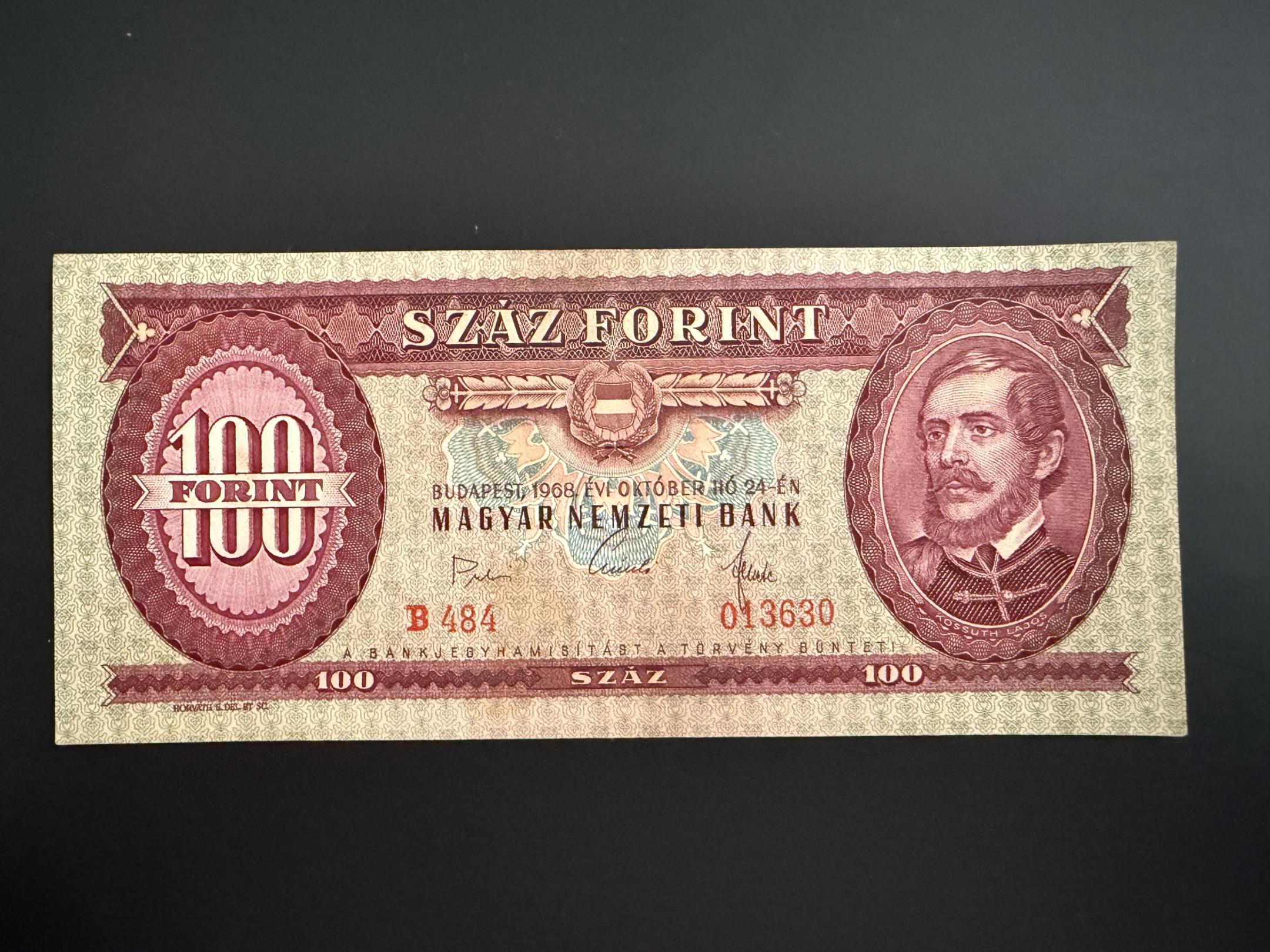 100 Forint 1968 B Adamo F32 EF