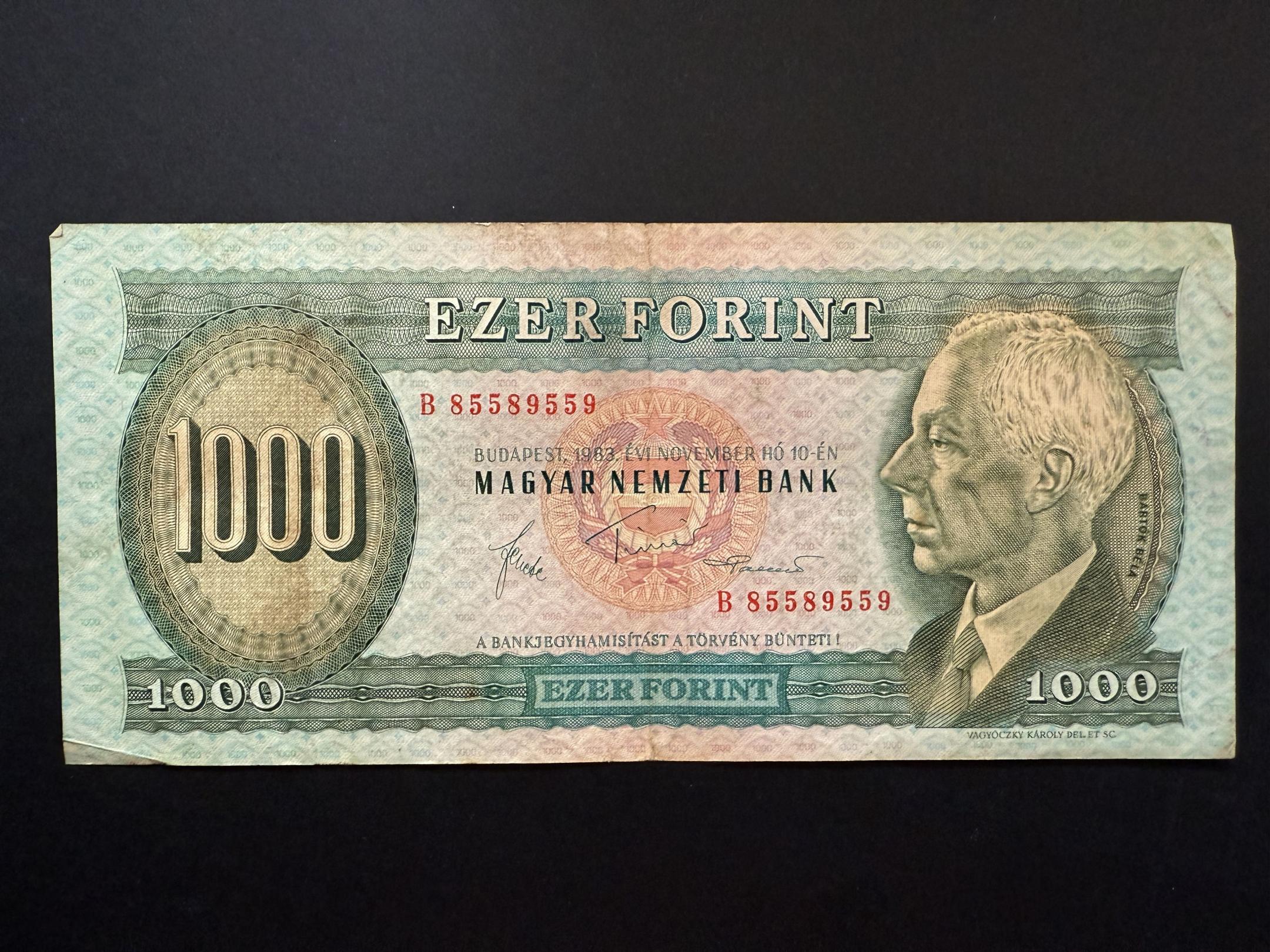 1000 Forint (1983) B Adamo F45 VF