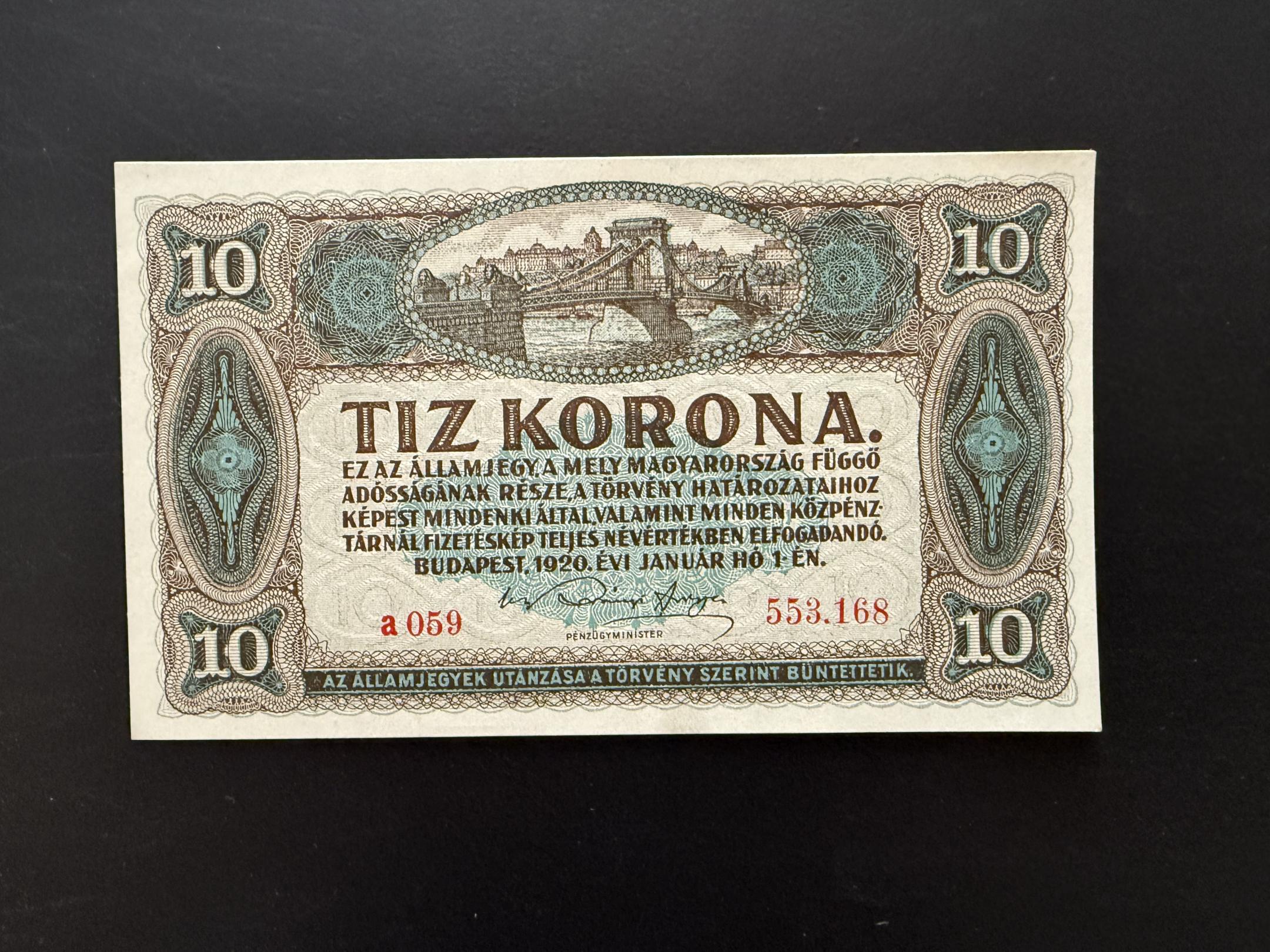 10 Korona (1920) Adamo K14 UNC