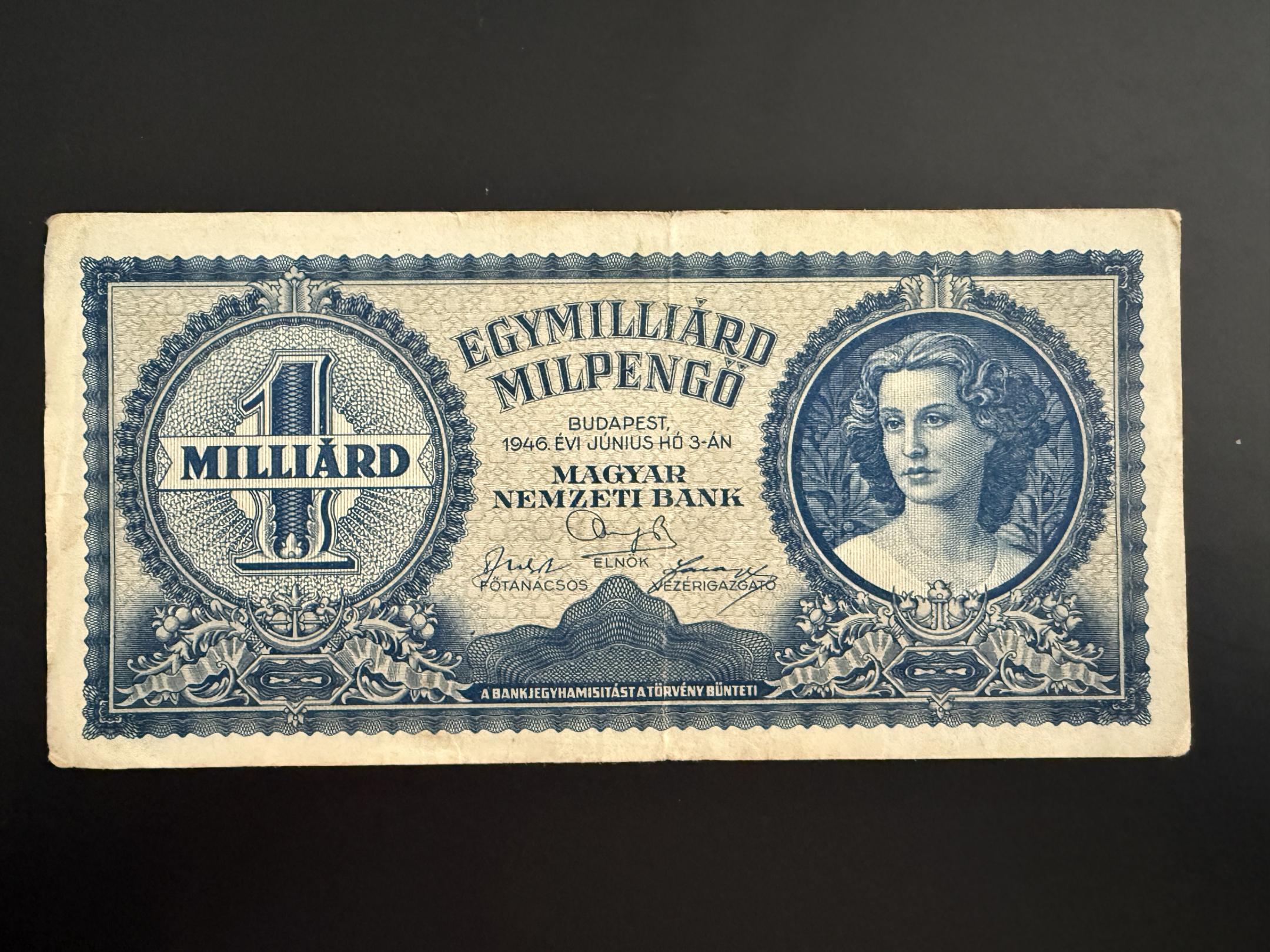 Egymilliárd Milpengő (1946) Adamo P34 VF