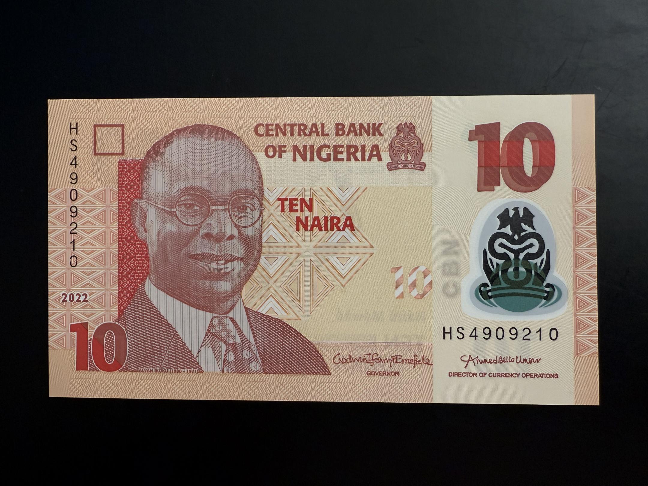 10 Naira, Nigéria (2022), UNC