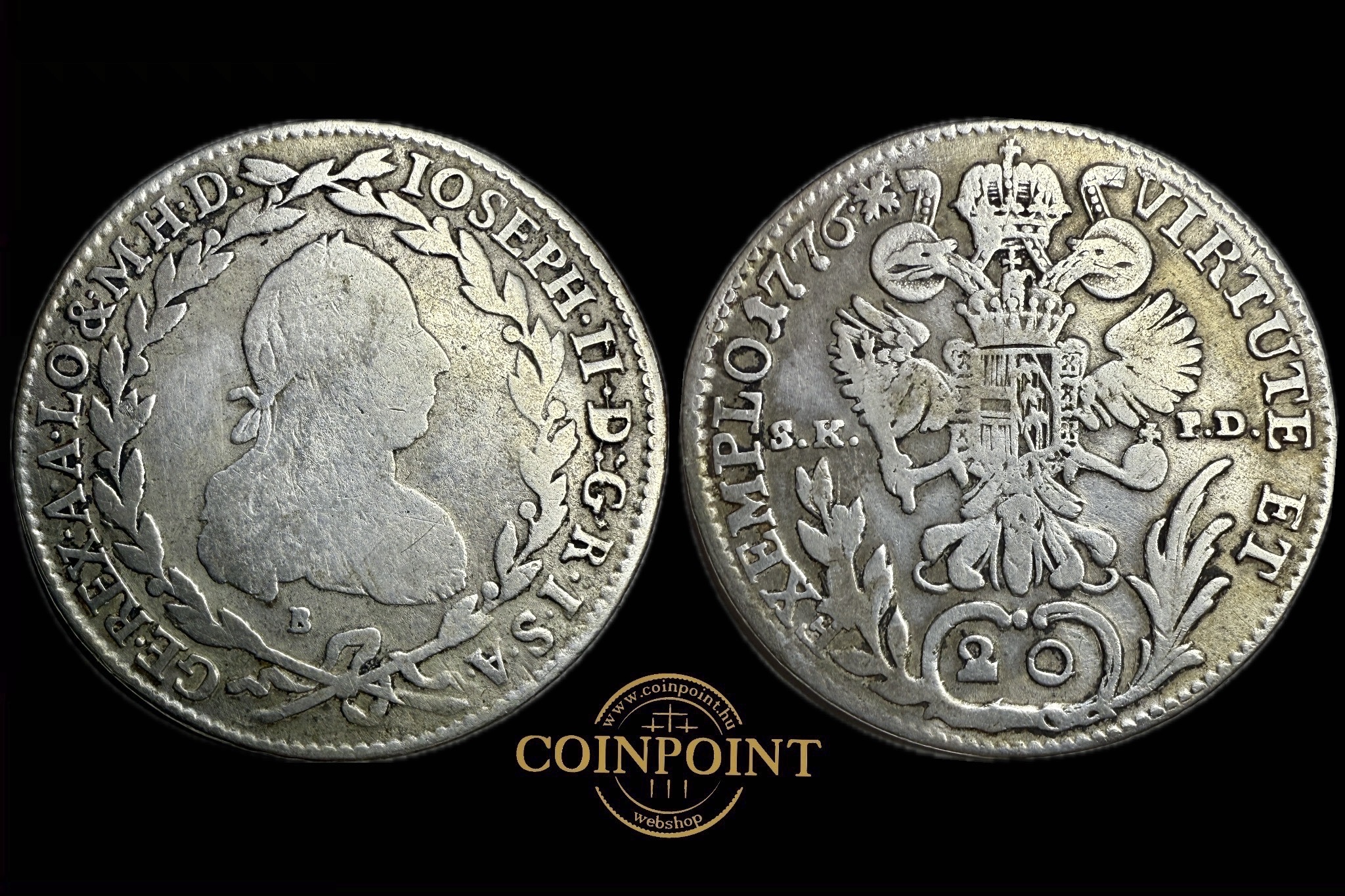 II.József 20 Krajcár (1776) S.K.P.D B Kremnitz