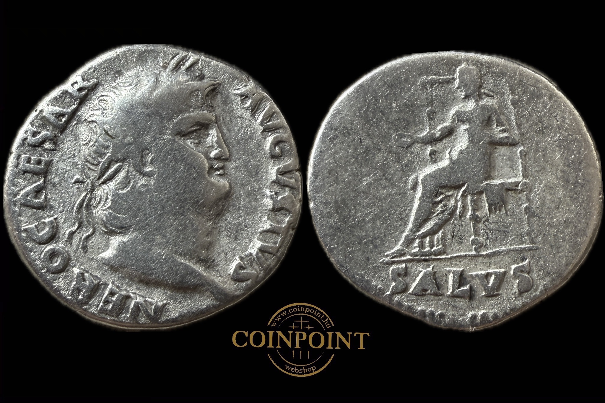 Nero Dénár (i.sz.54-68) Róma NERO CAESAR AVGVSTVS  SALVS  RIC 60