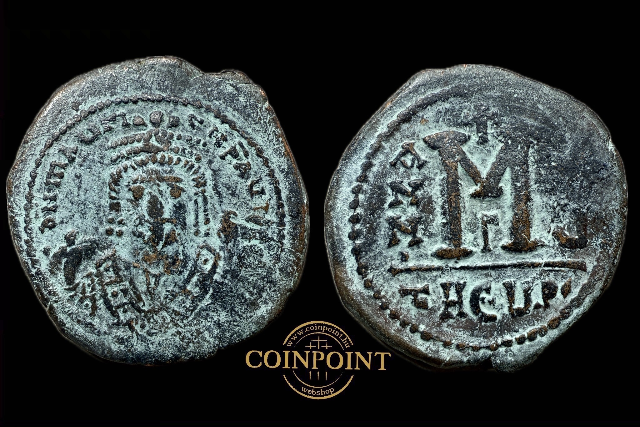MARCUS TIBERIUS (i.sz.582-602) Follis Theoupolis (Antioch)