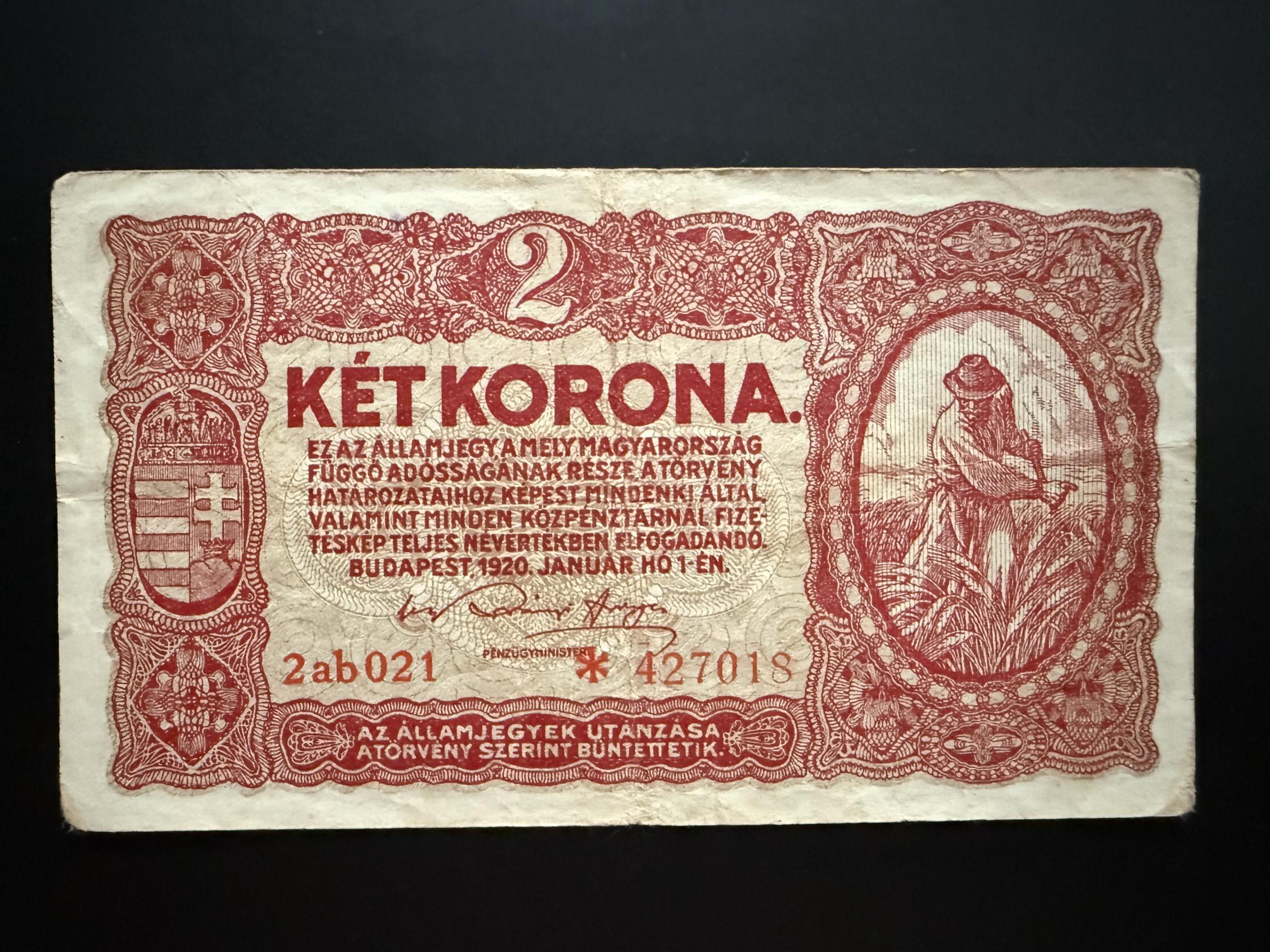 2 Korona (1920) Adamo K7, VF