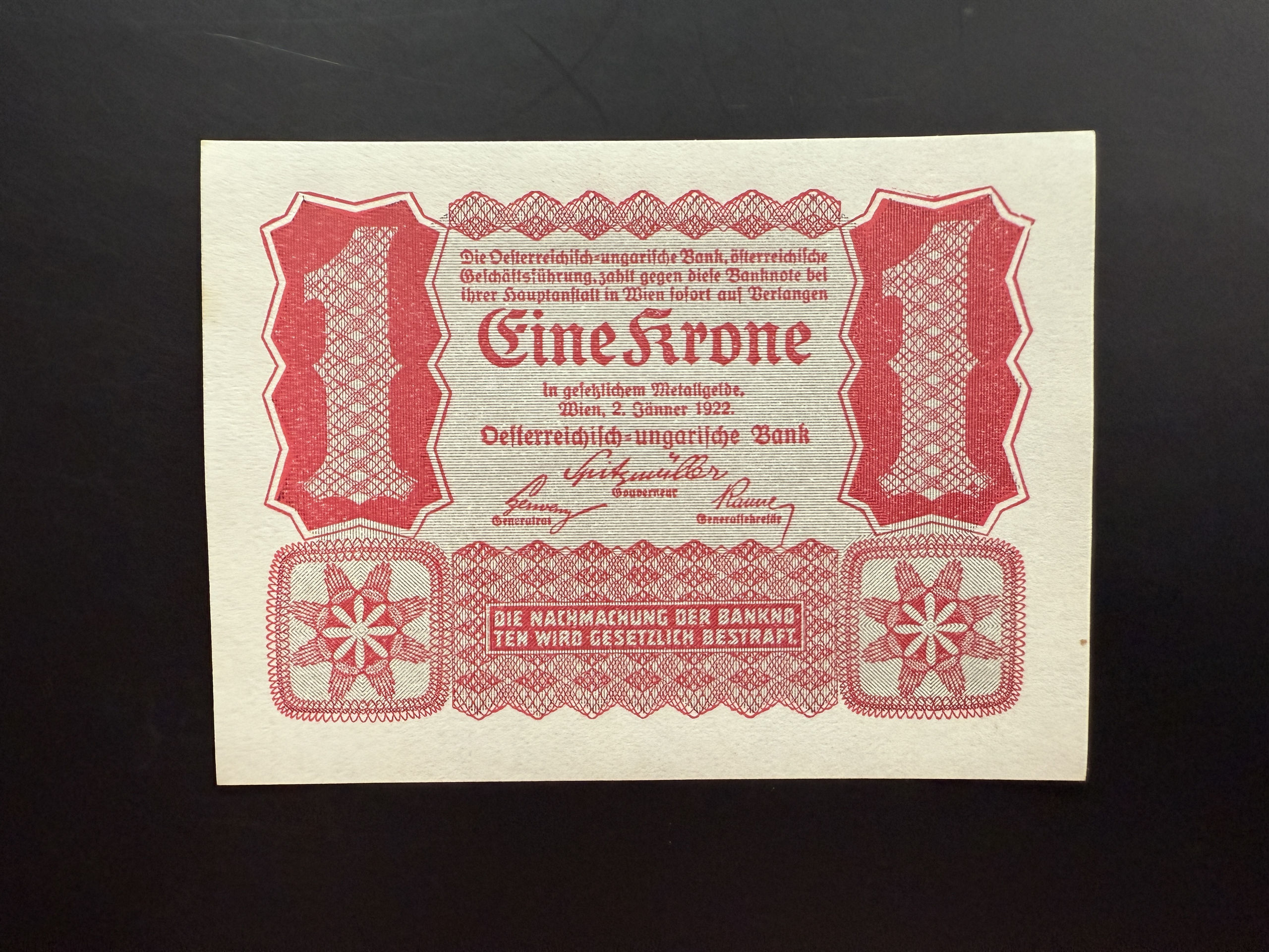 AUSTRIA 1 Krone 2.1.1922 (P.73) UNC