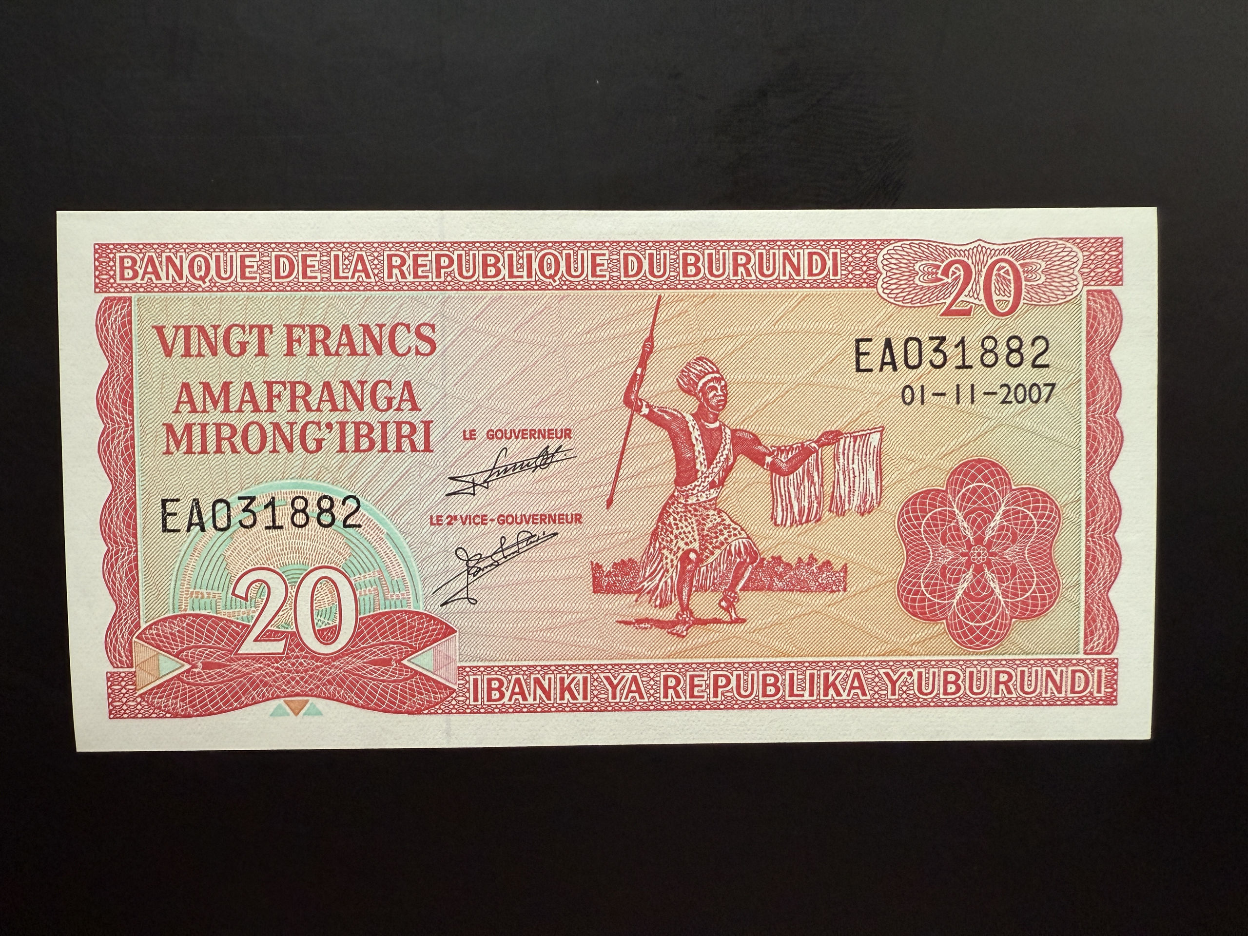 BURUNDI 20 Francs 1.11.2007 (P.27) UNC