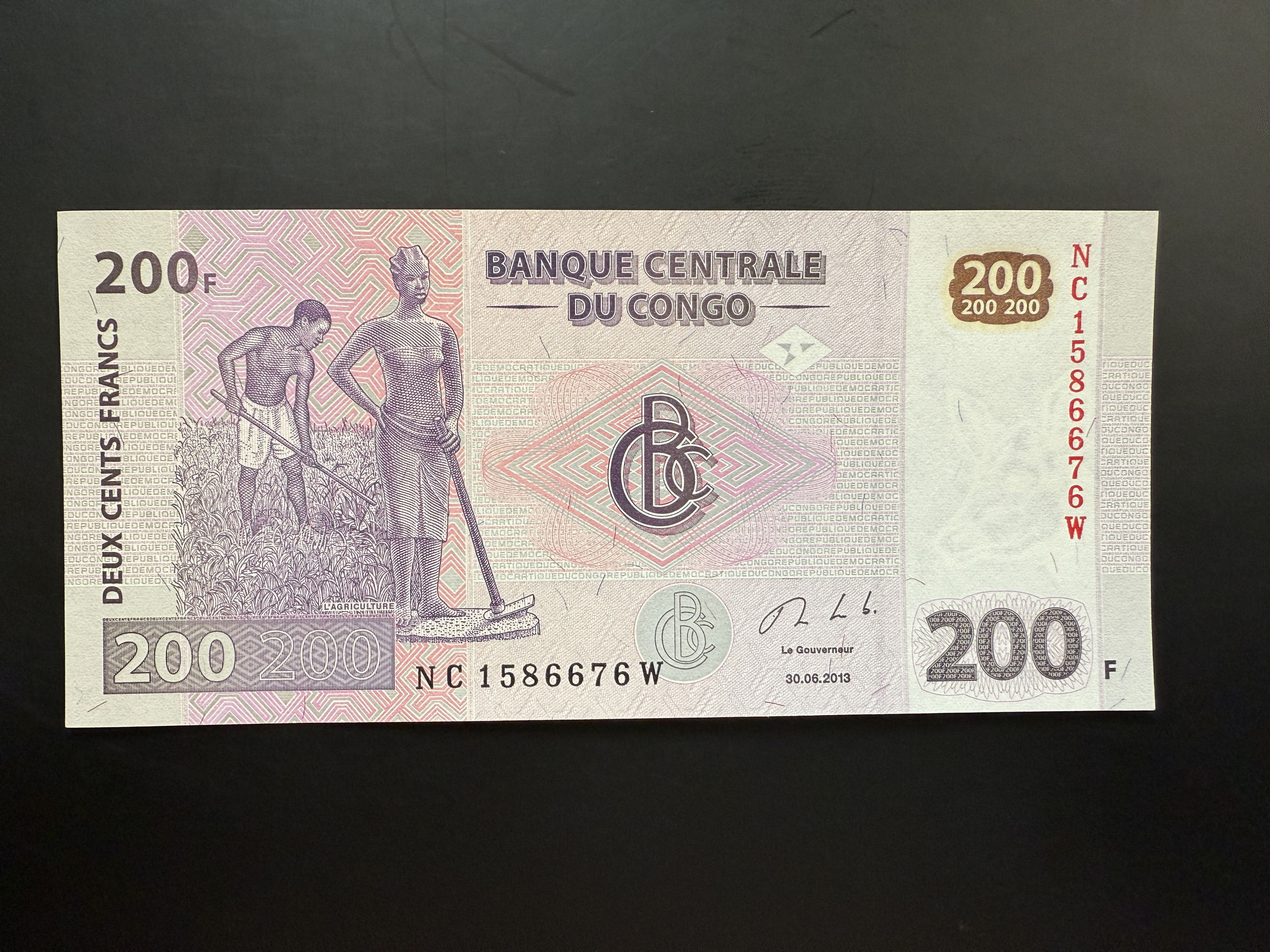 CONGO DEM. REP. 200 Francs 30.6.2013 (P.99A) UNC