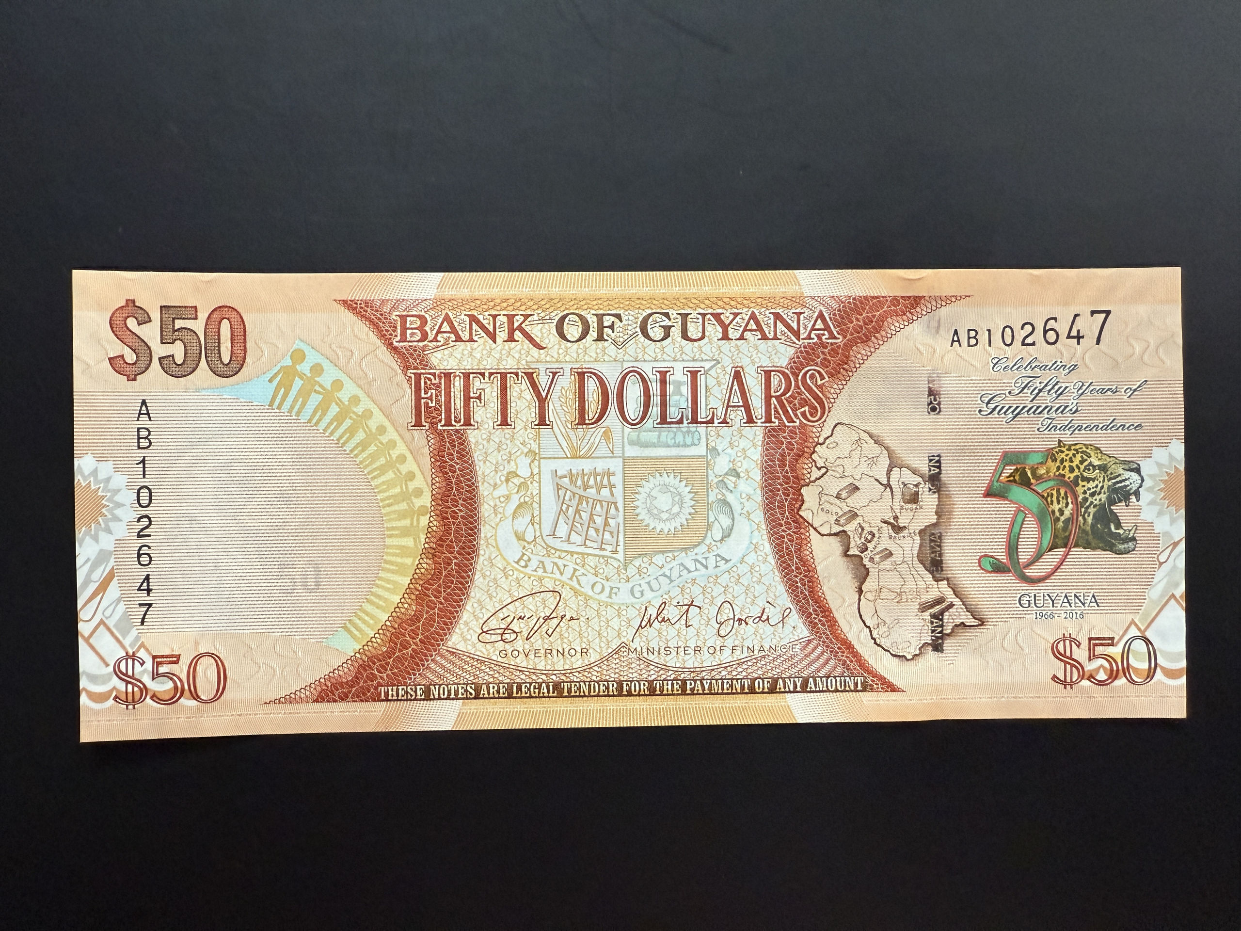 GUYANA 50 Dollars ND (2016) (P.41) UNC