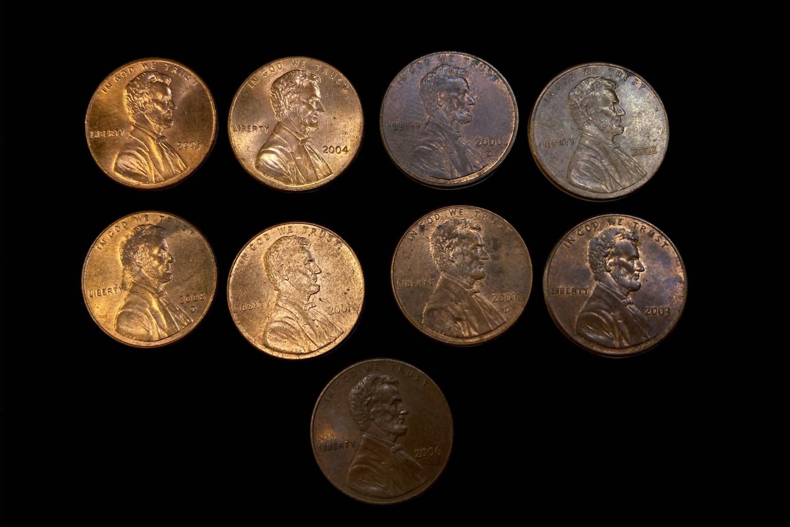 1 cent Lincoln USA 2000-es évek lot KM1382